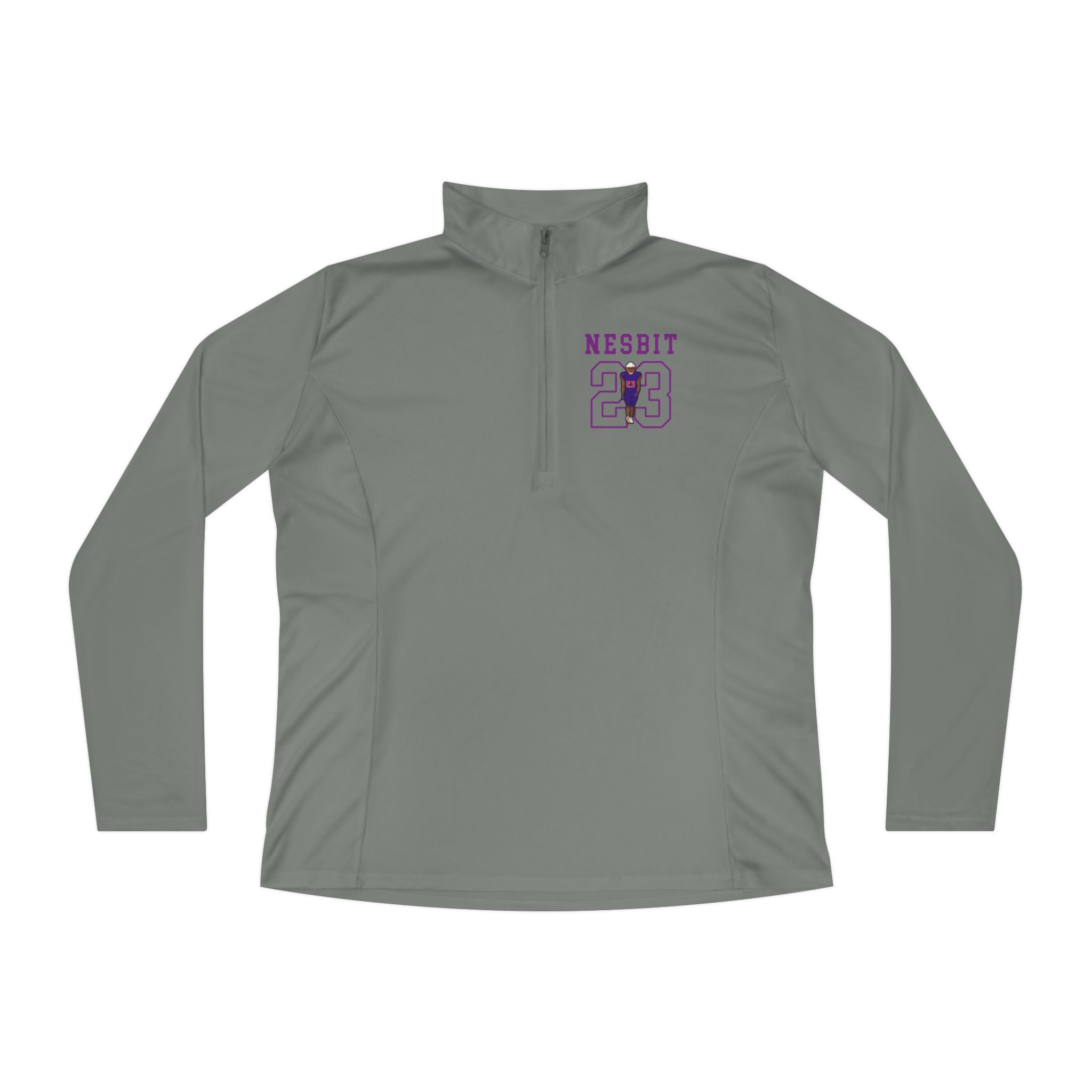 Women's Q-Zip Pullover — character_shirsey in Grey