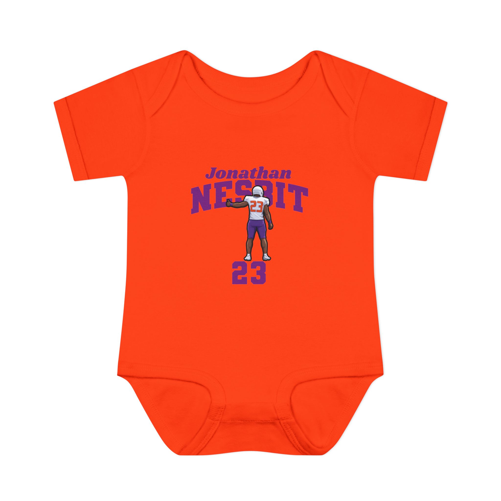Baby Onesie — character_signature_arch in Orange