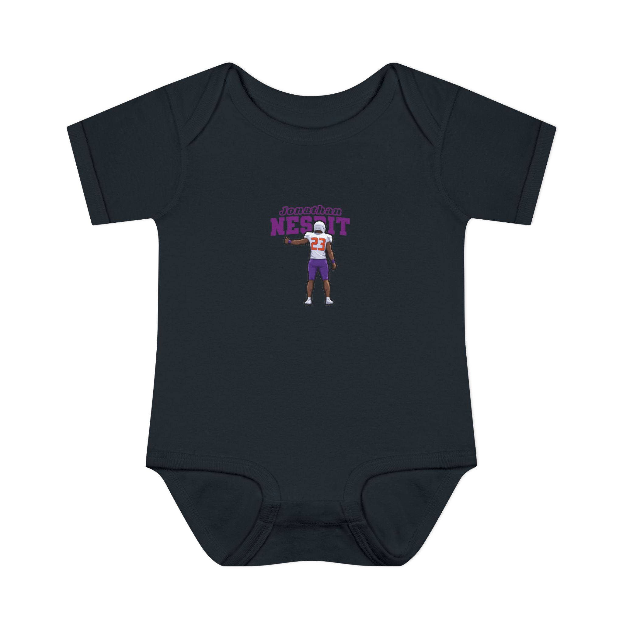 Baby Onesie — character_name_arch in Black