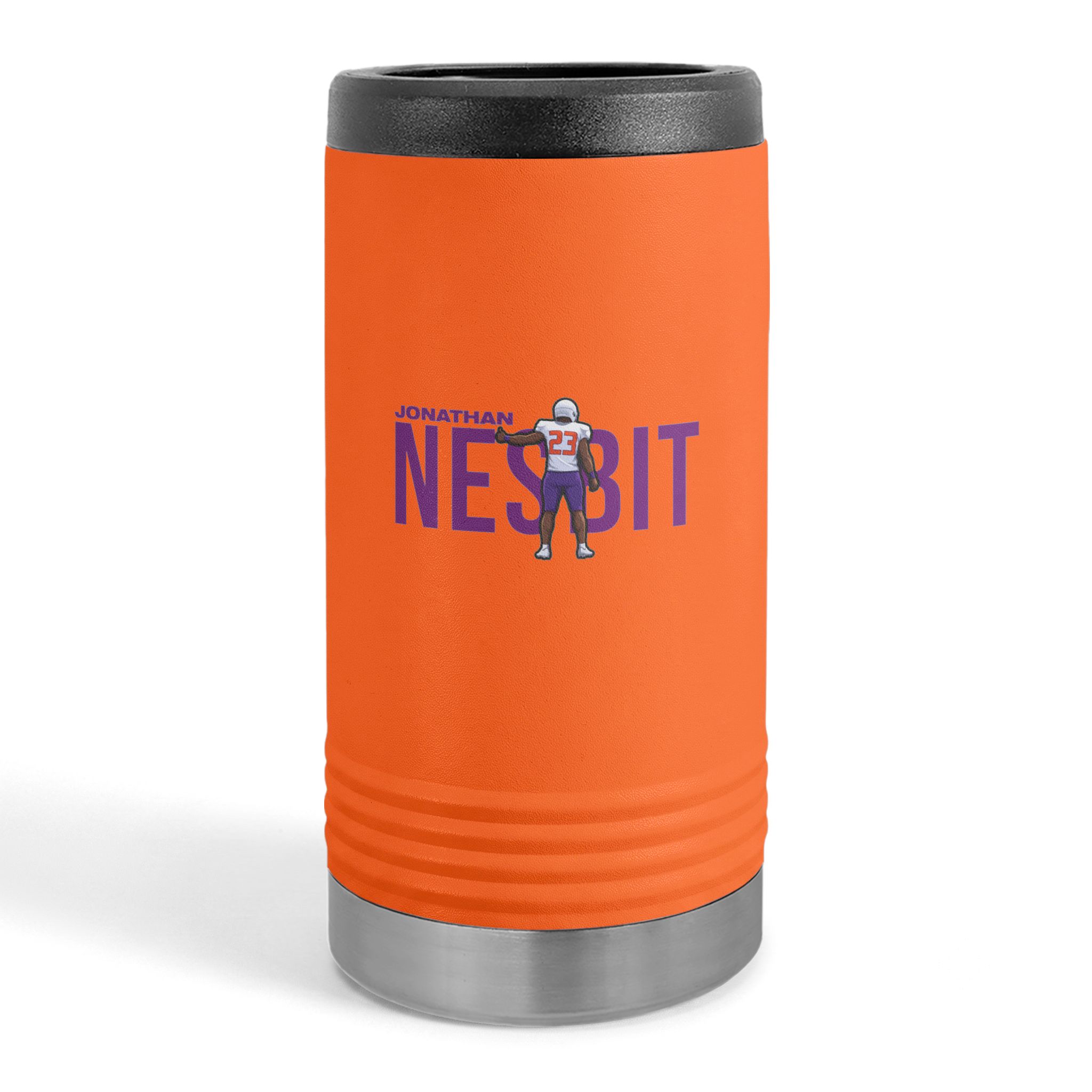 Slim Stainless Can Cooler — character_player_name in Orange