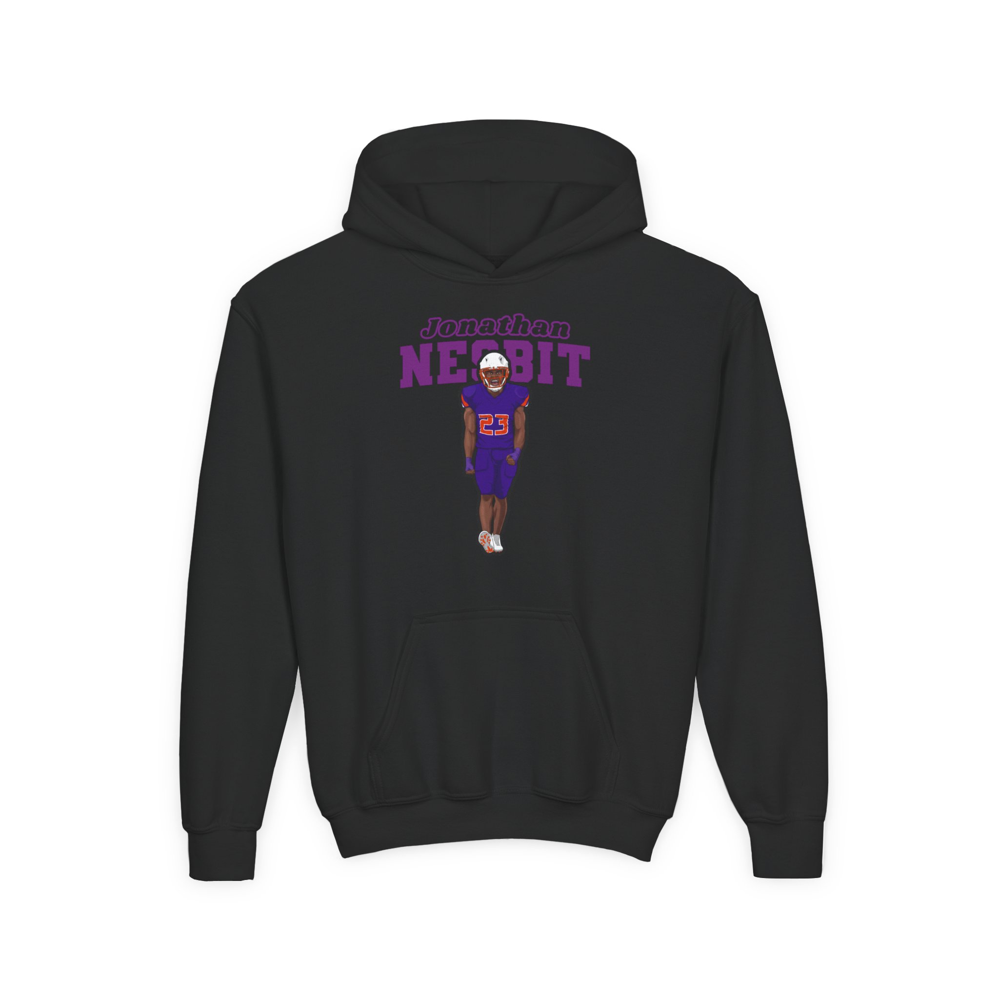 Youth Hoodie — character_name_arch in Black