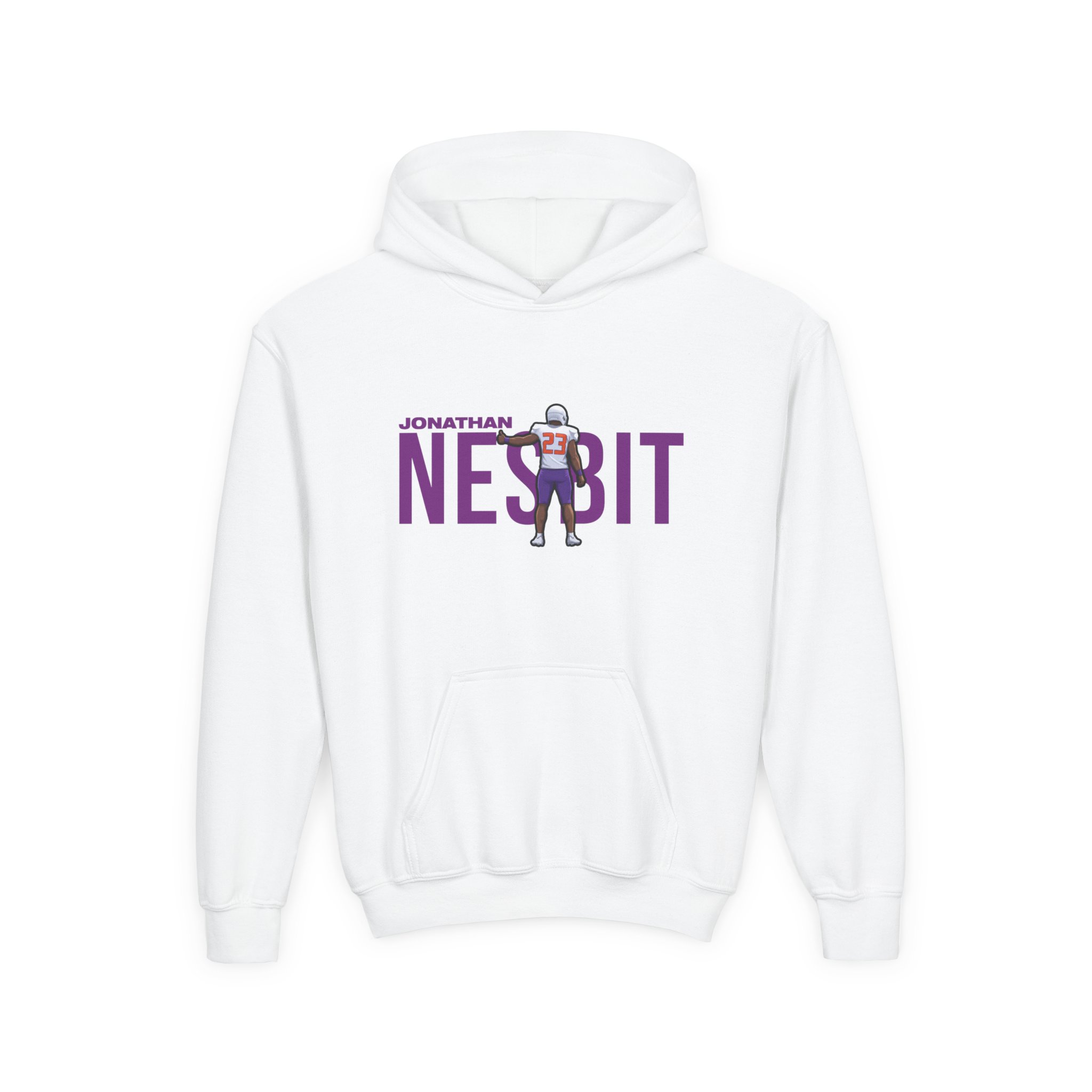 Youth Hoodie — character_player_name in White
