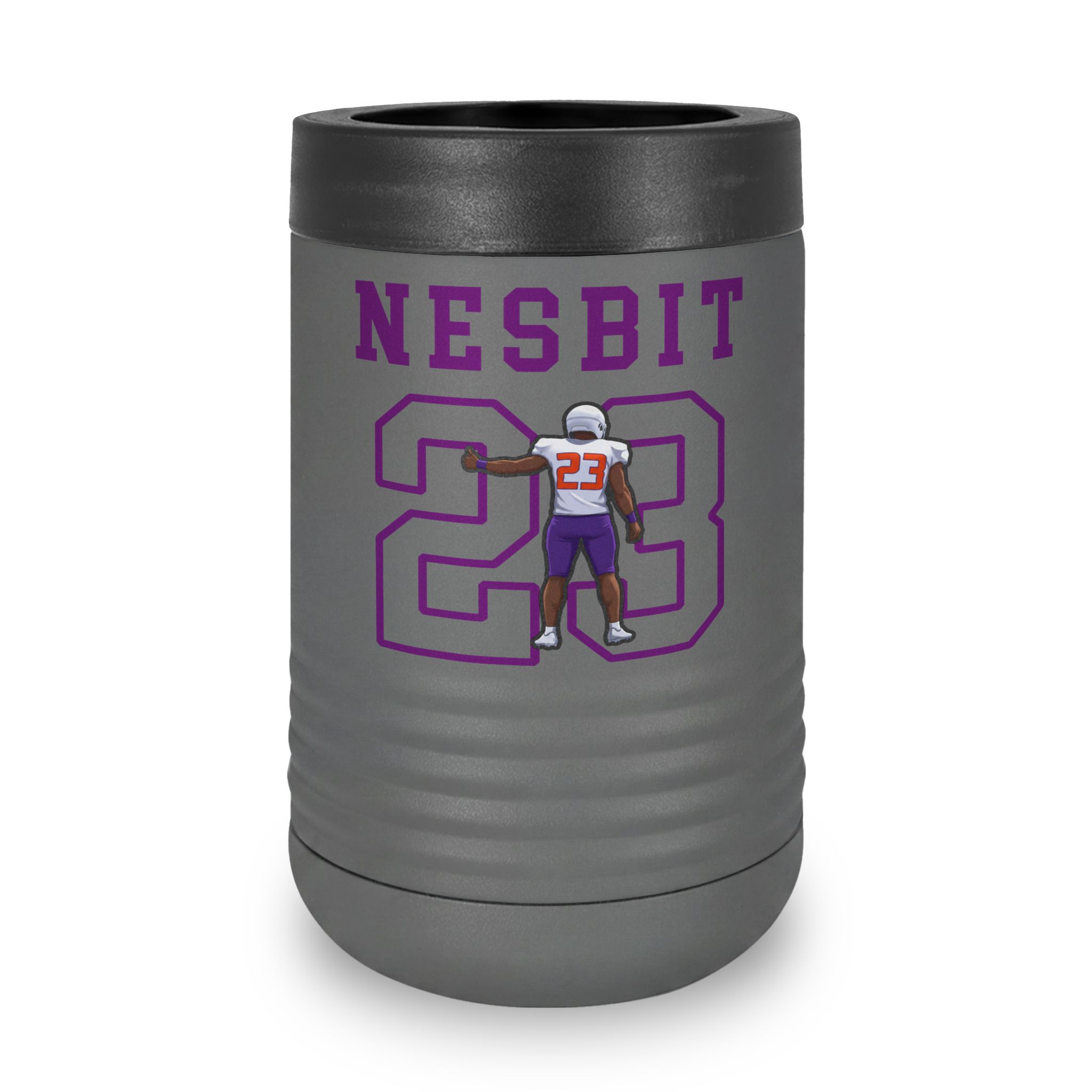 Stainless Can Cooler — character_shirsey in Grey