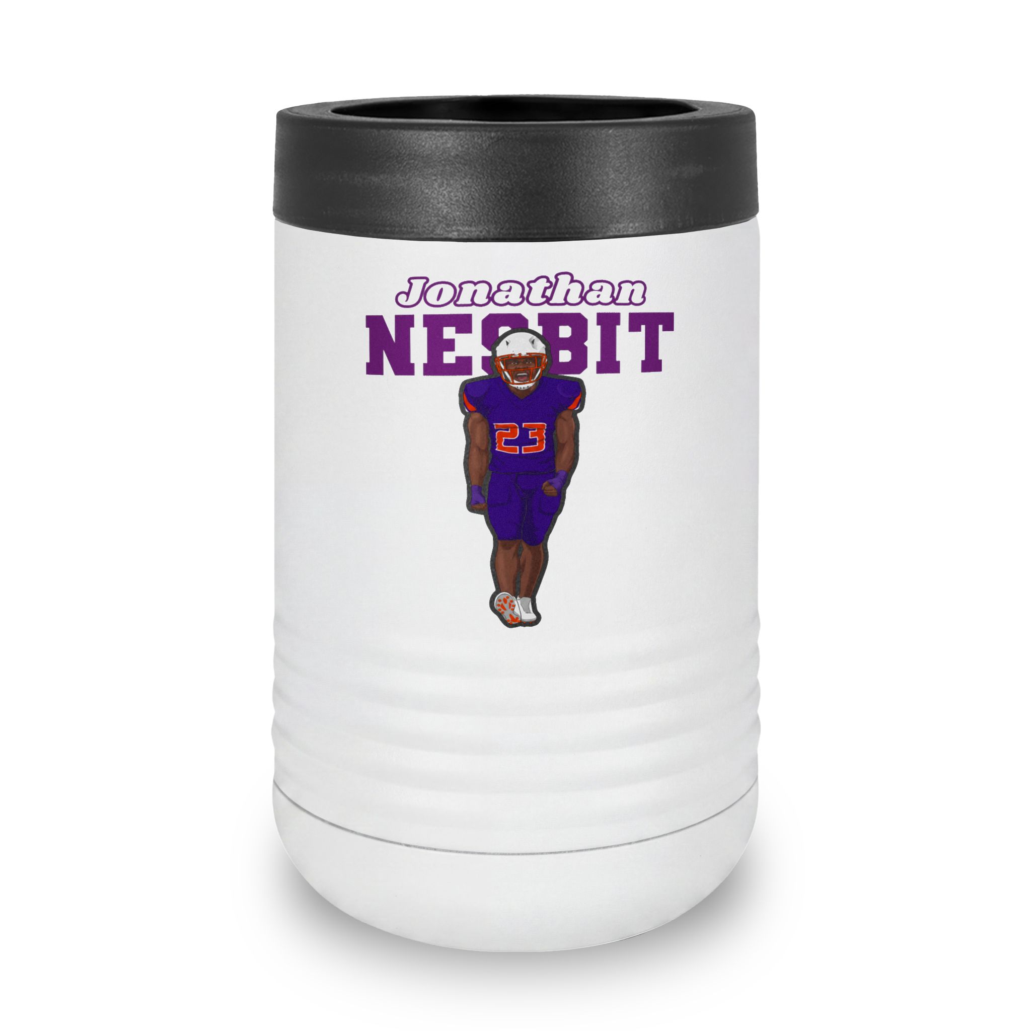 Stainless Can Cooler — character_name_arch in White