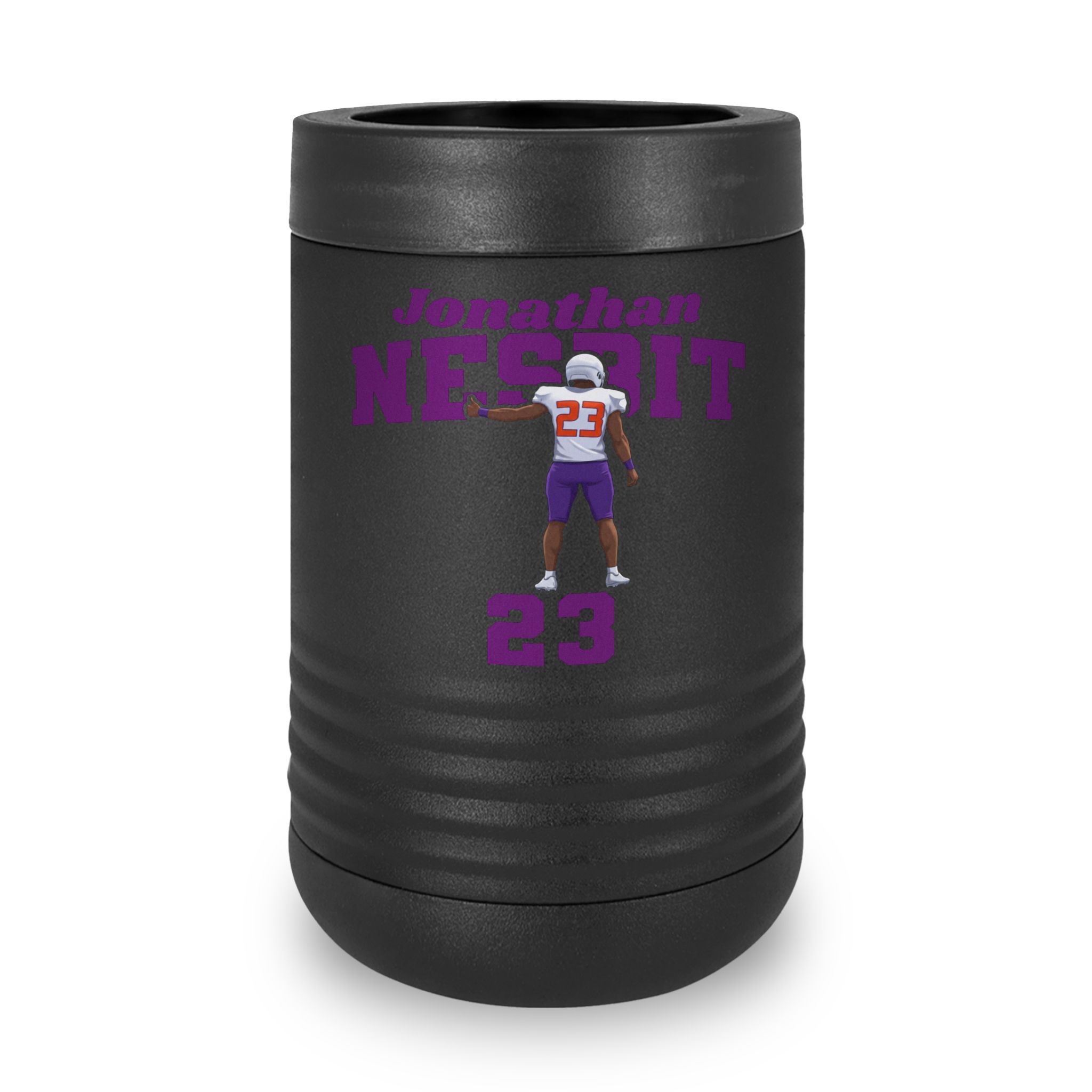 Stainless Can Cooler — character_signature_arch in Black