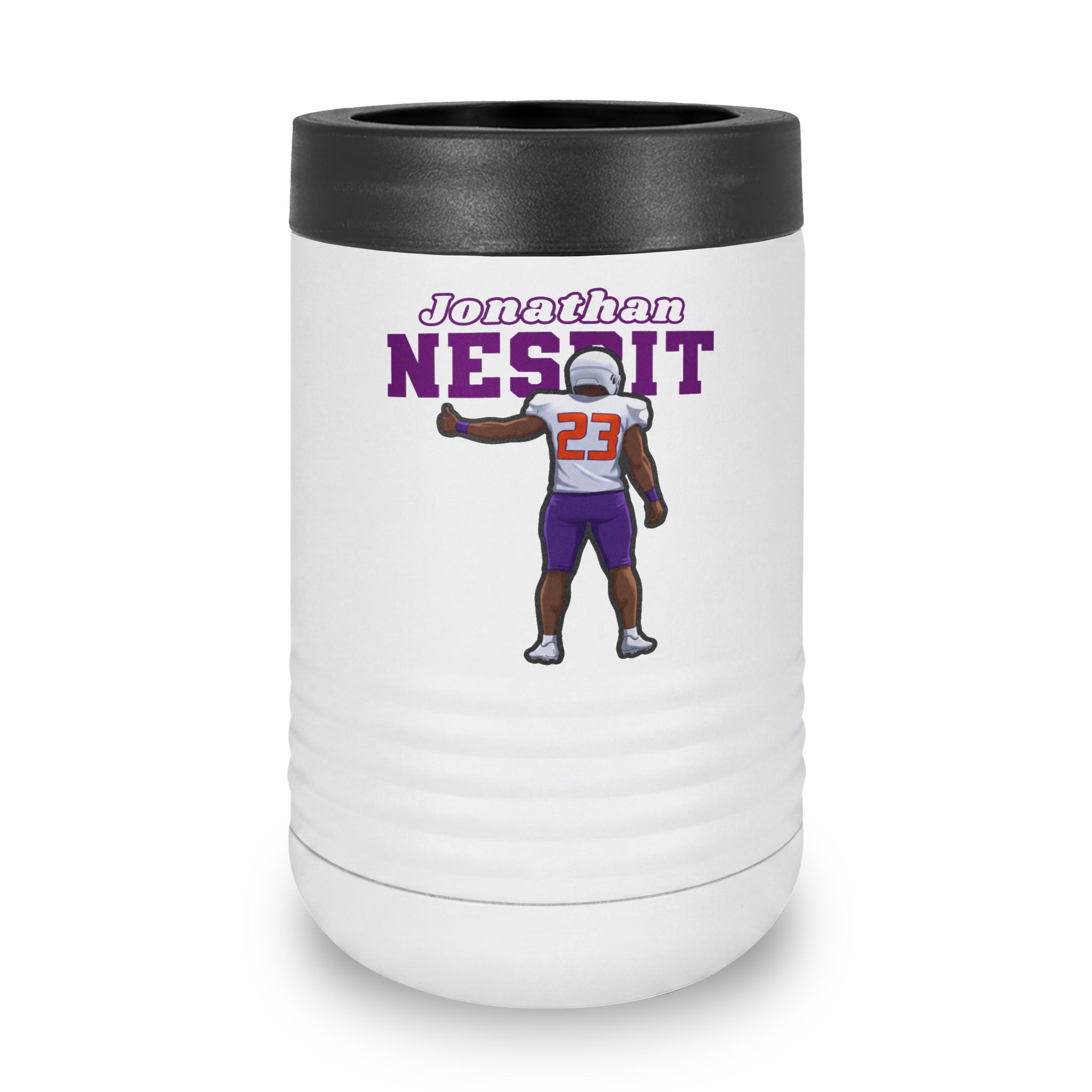 Stainless Can Cooler — character_name_arch in White