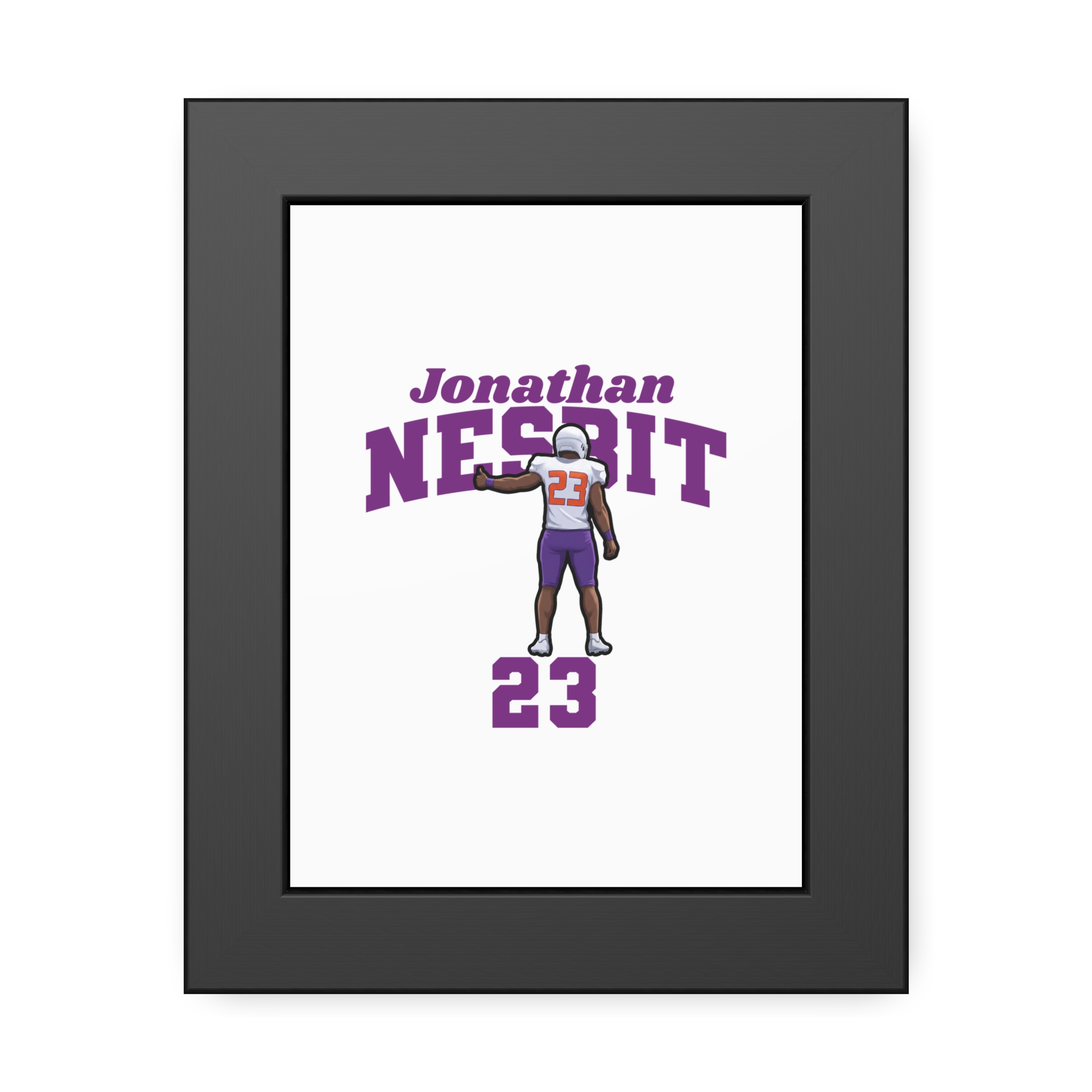 Framed Poster — character_signature_arch in Black