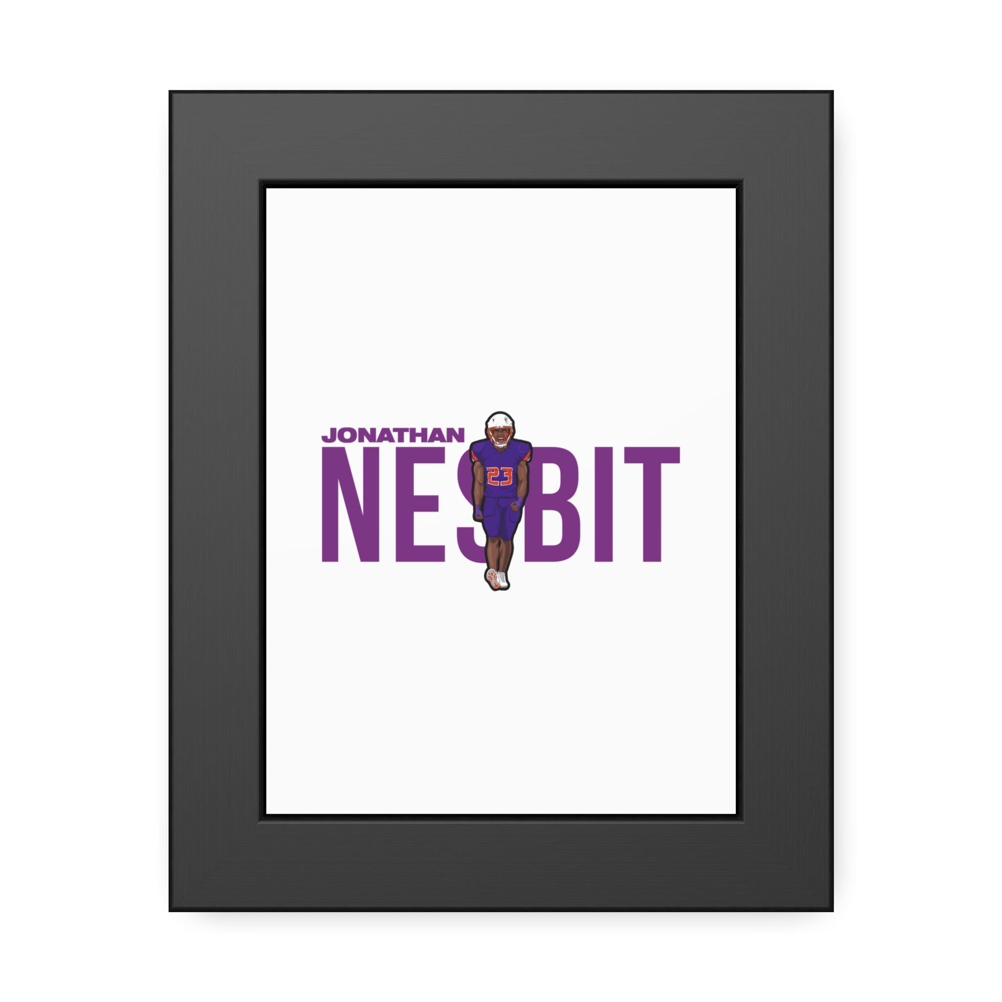 Framed Poster — character_player_name in Black
