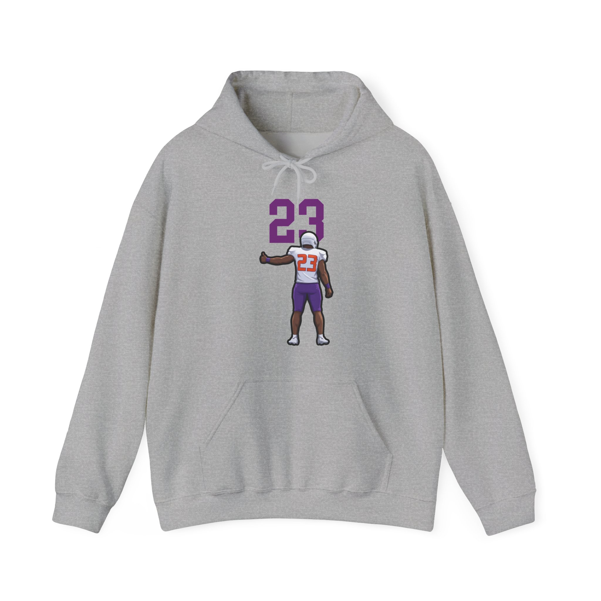 Hoodie — character_number_top in Grey