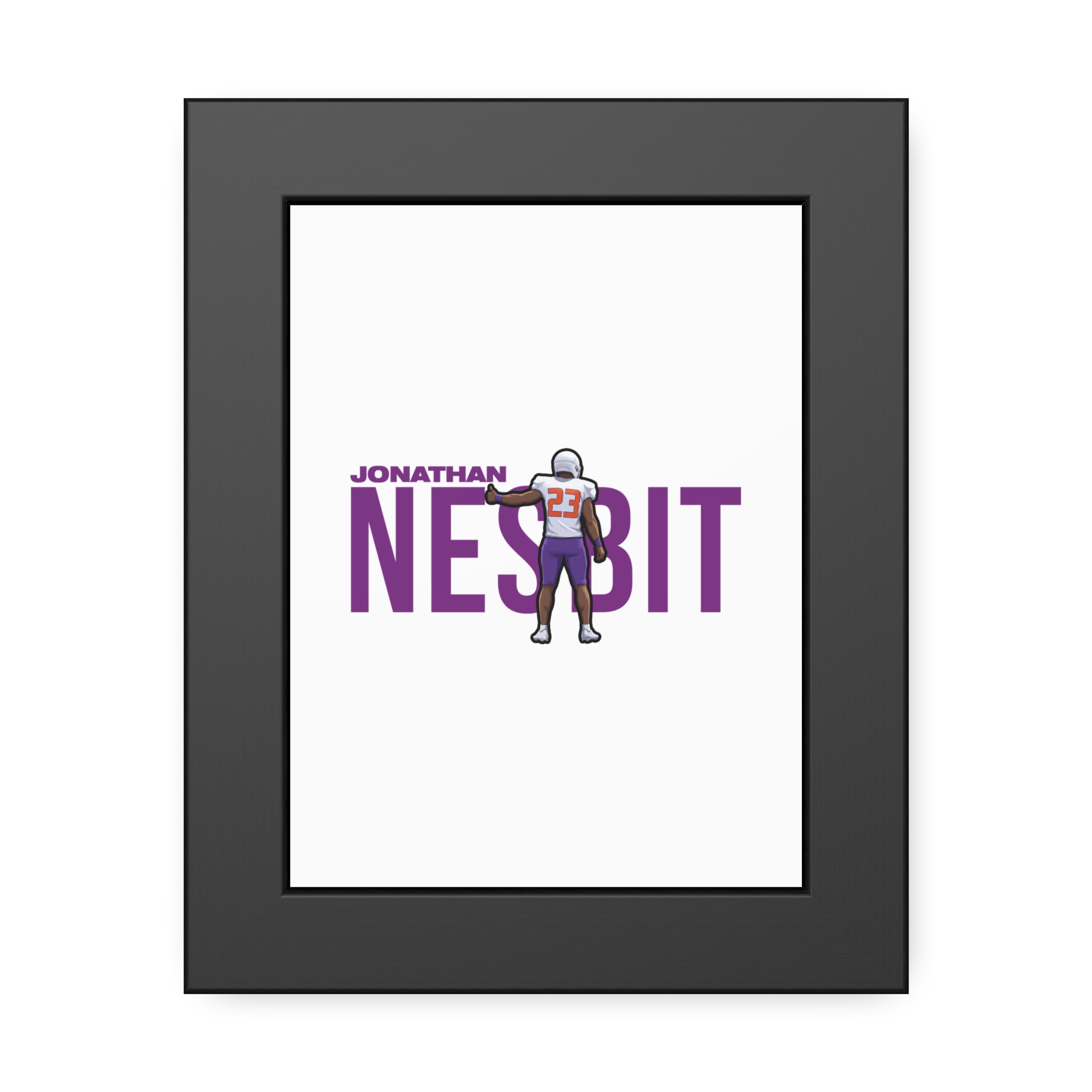 Framed Poster — character_player_name in Black