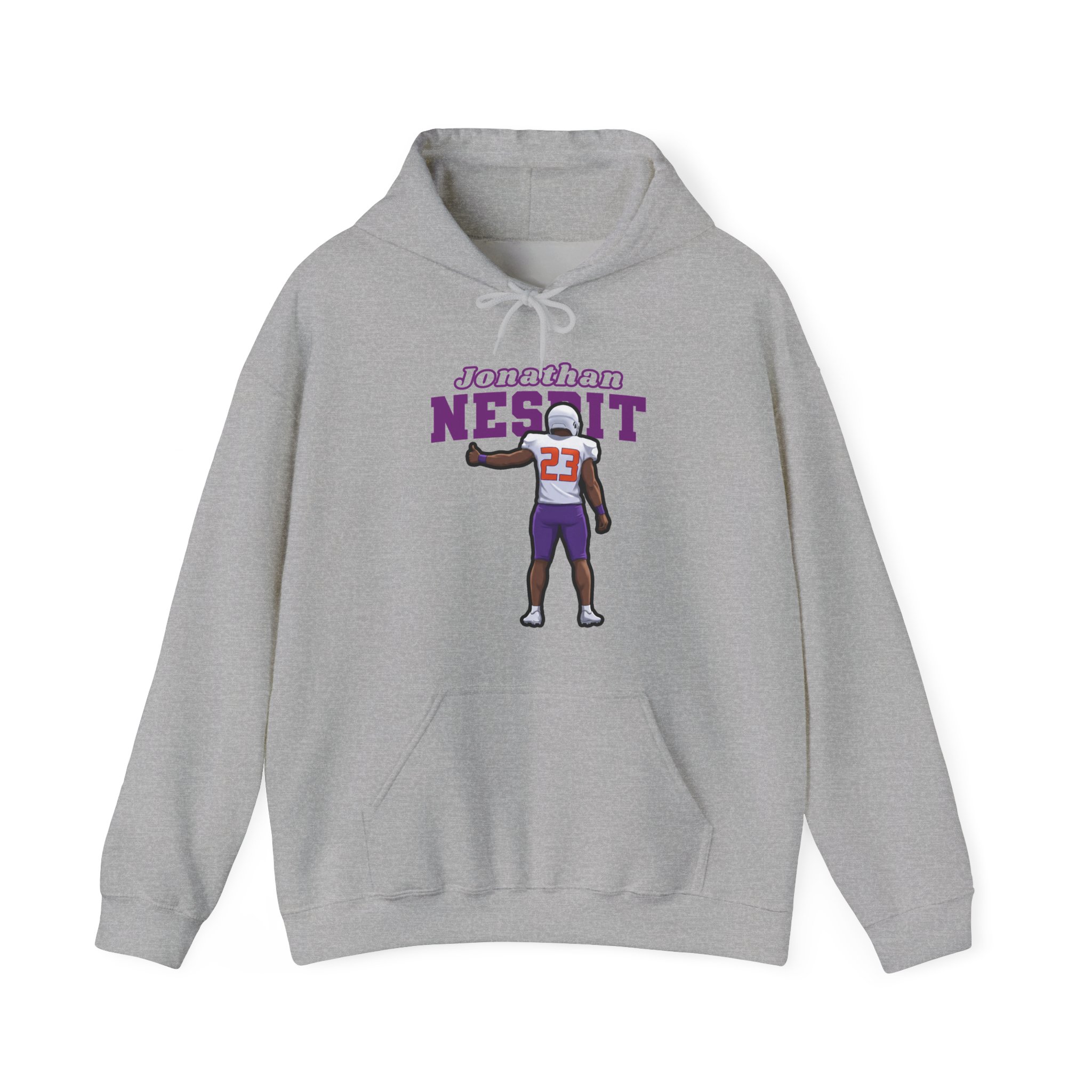 Hoodie — character_name_arch in Grey