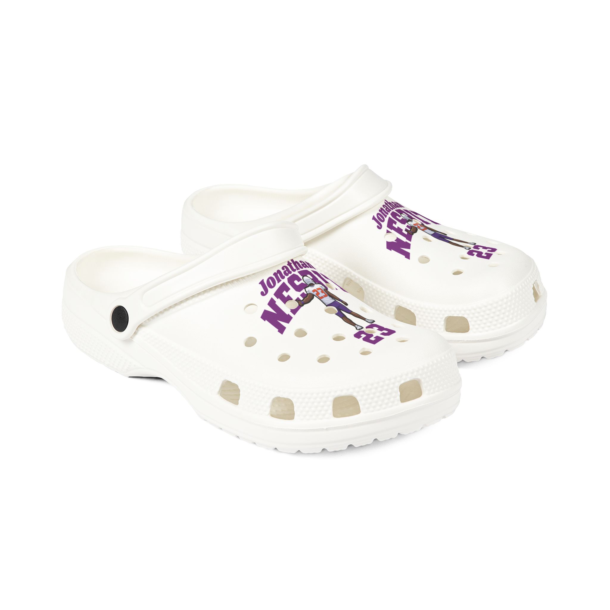 Rubber Clogs — character_signature_arch in White