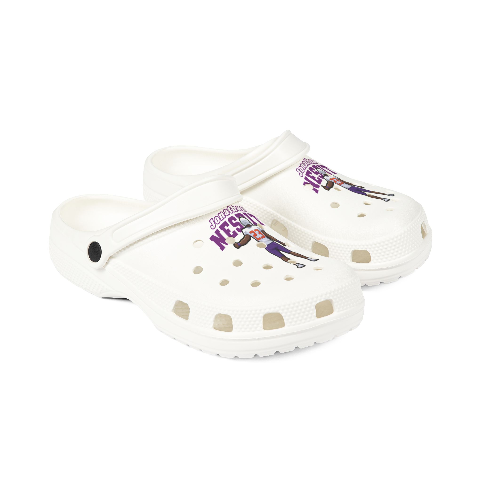 Rubber Clogs — character_name_arch in White