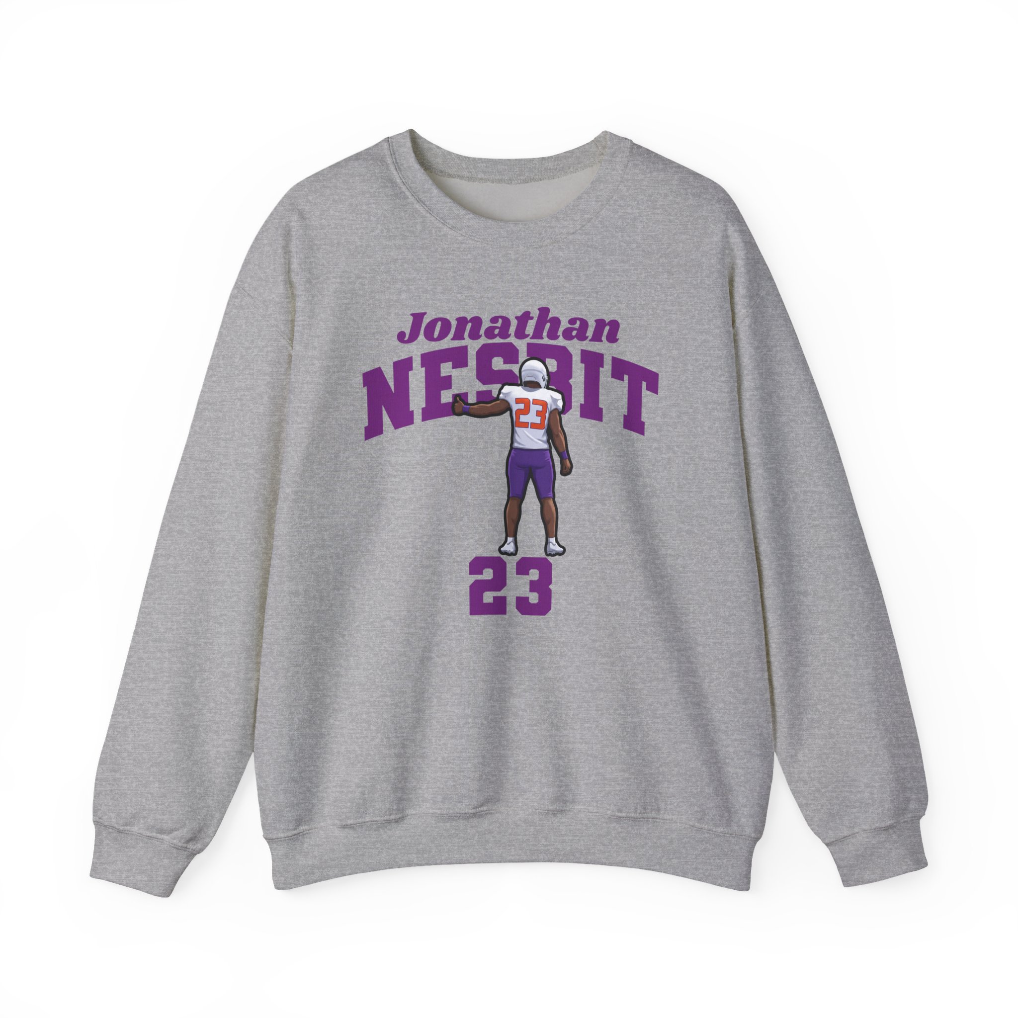 Crewneck Sweatshirt — character_signature_arch in Grey