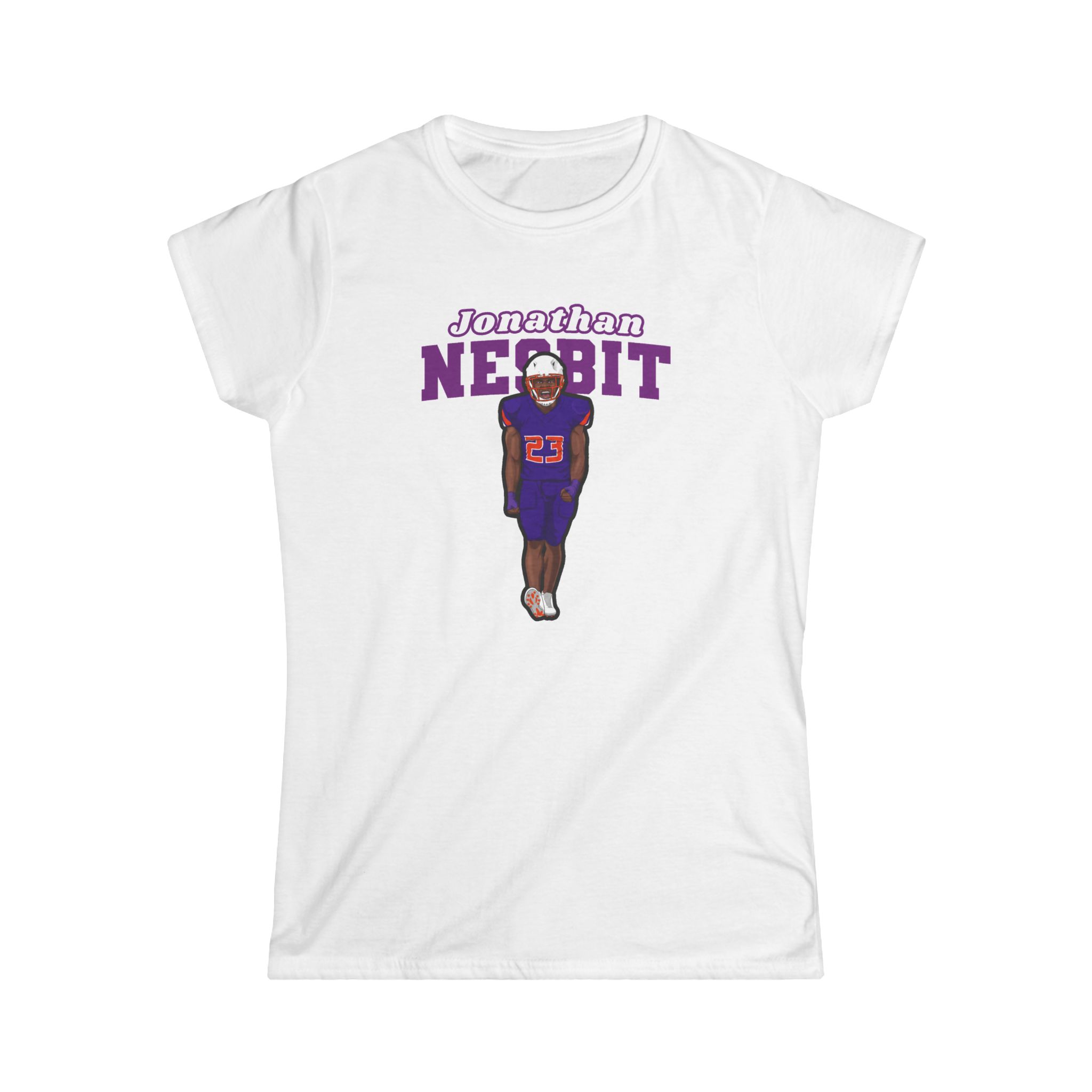 Women's Softstyle Tee — character_name_arch in White