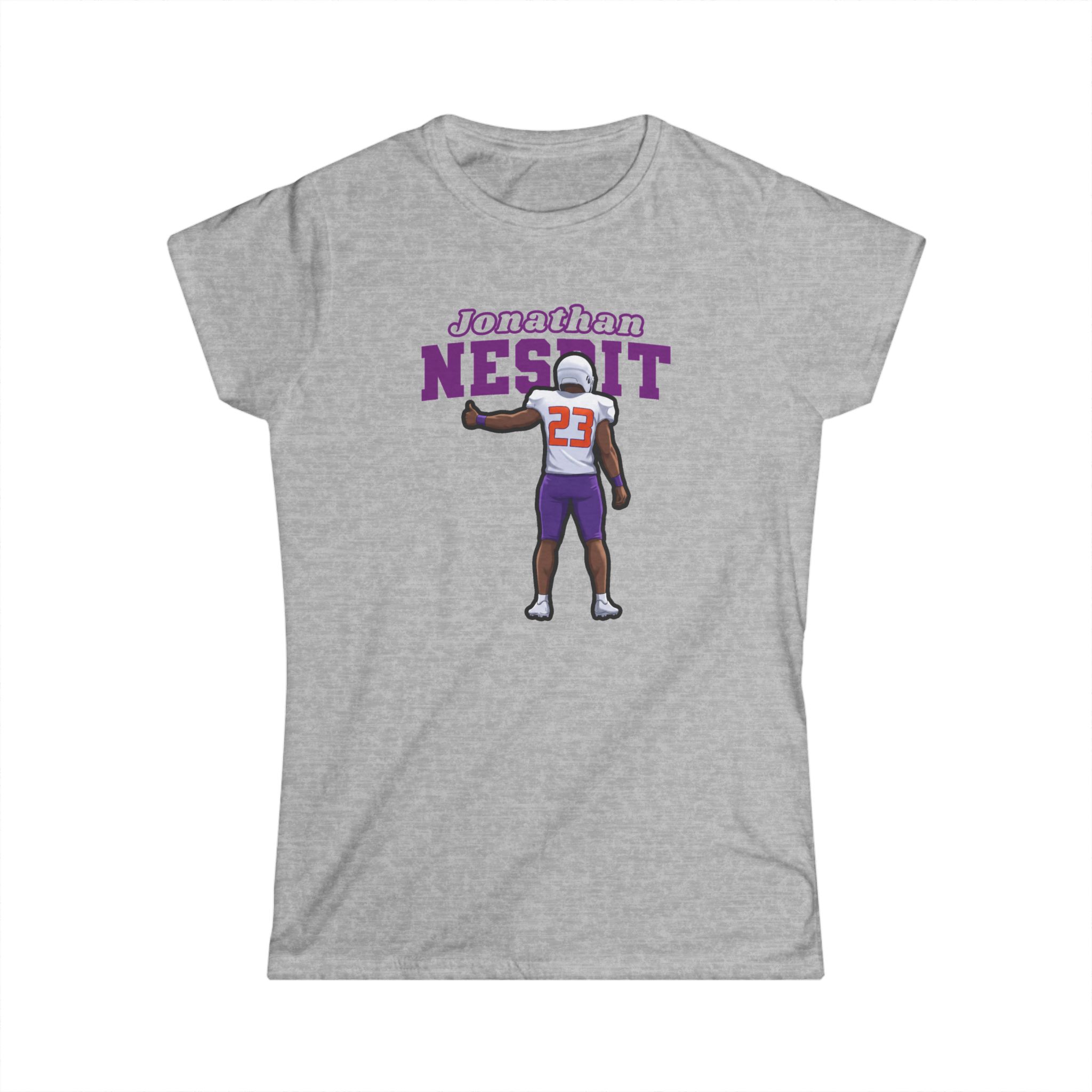 Women's Softstyle Tee — character_name_arch in Grey