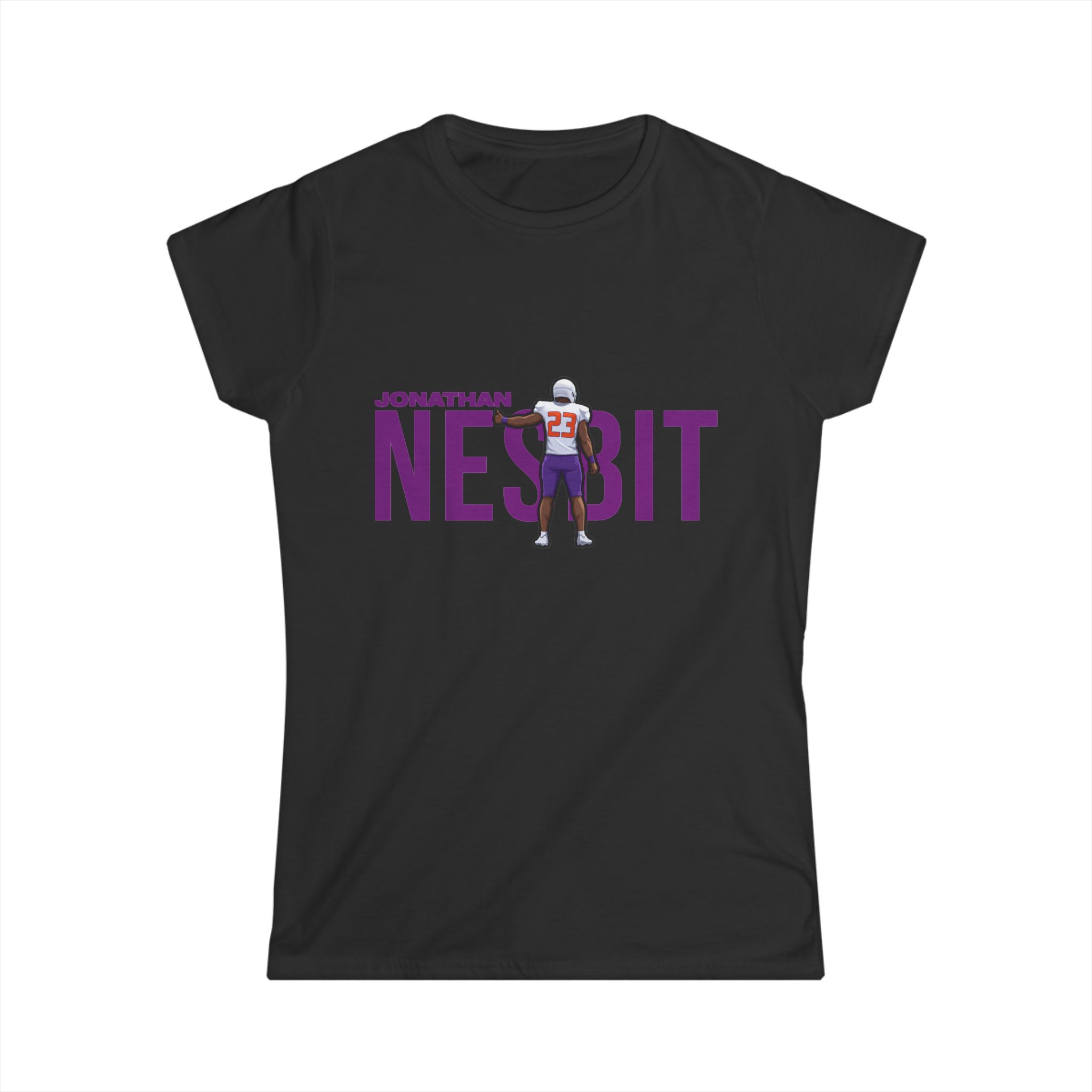 Women's Softstyle Tee — character_player_name in Black