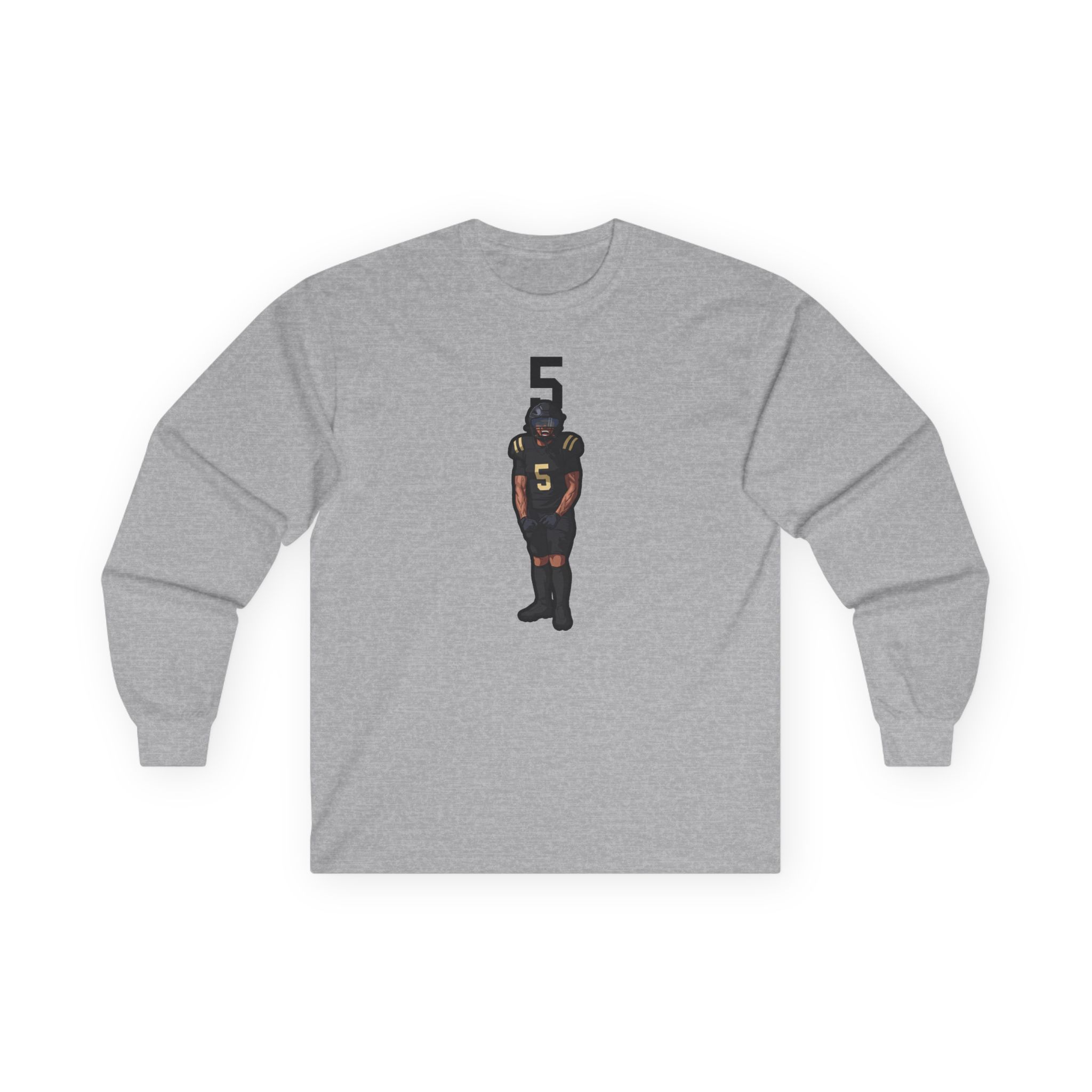 Long Sleeve Tee — character_number_top in Grey