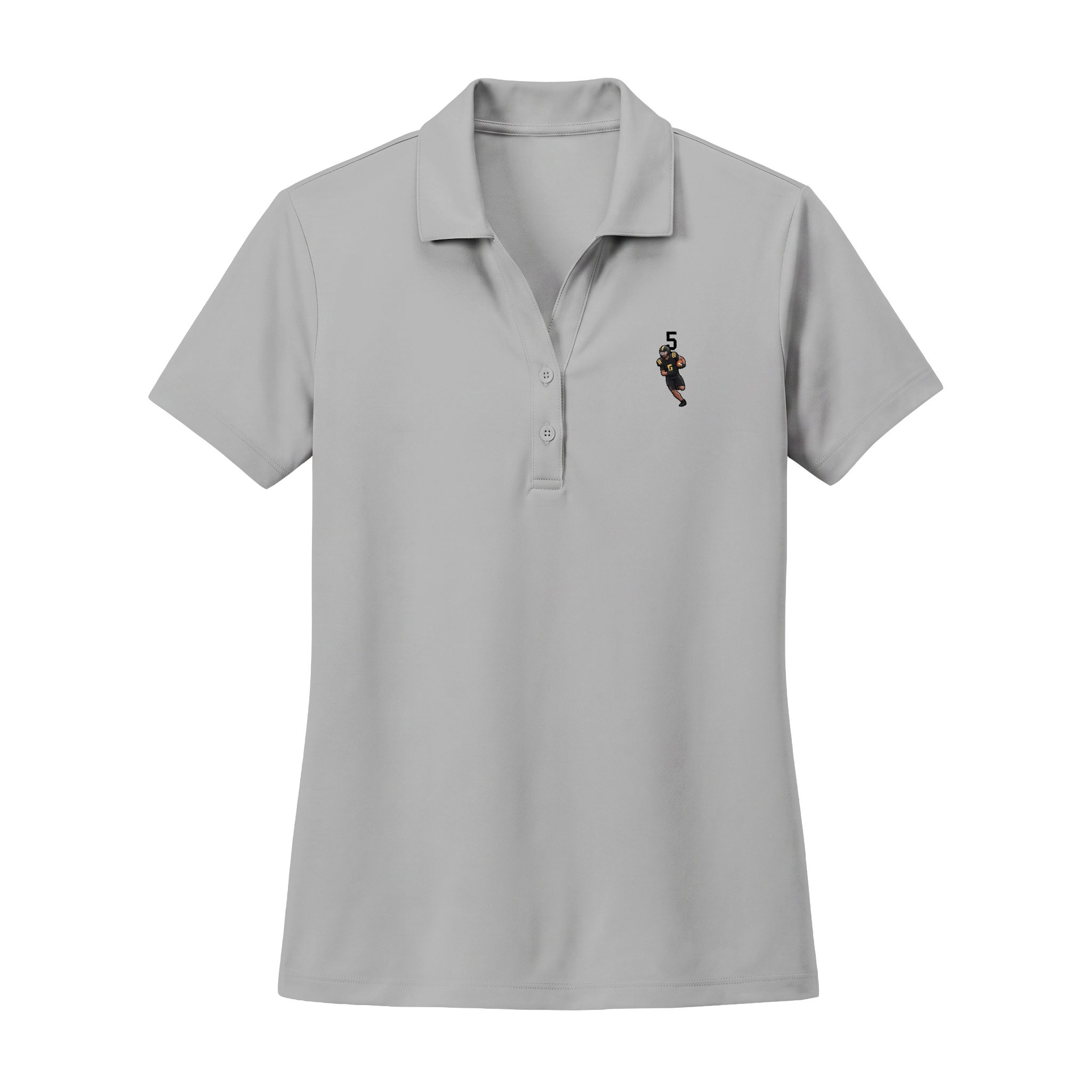 Women's Polo — character_number_top in Silver