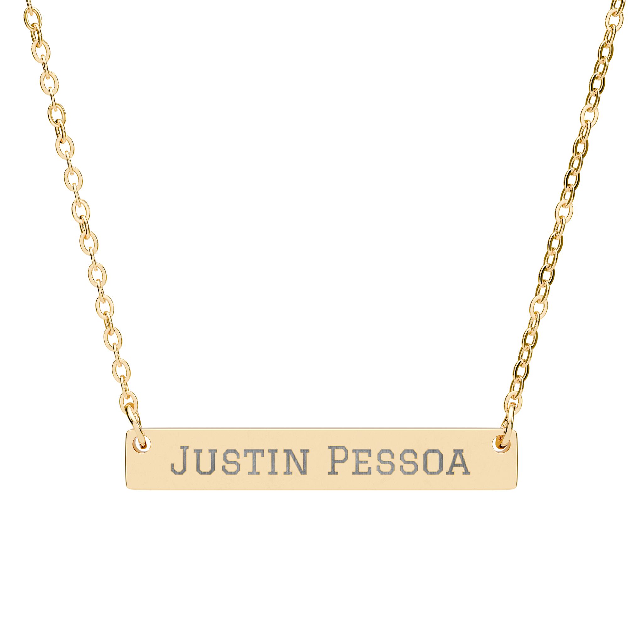 Engraved Bar Necklace — Classic in Gold