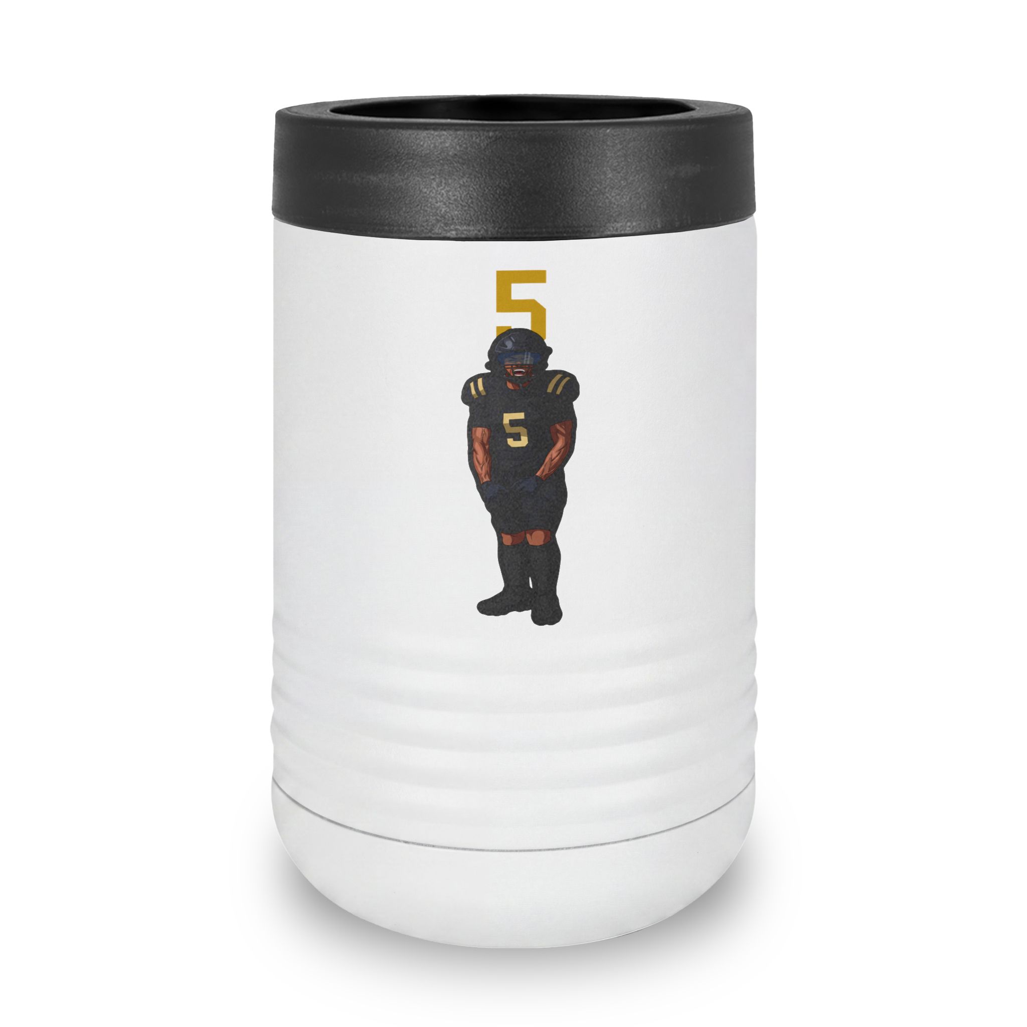 Stainless Can Cooler — character_number_top in White