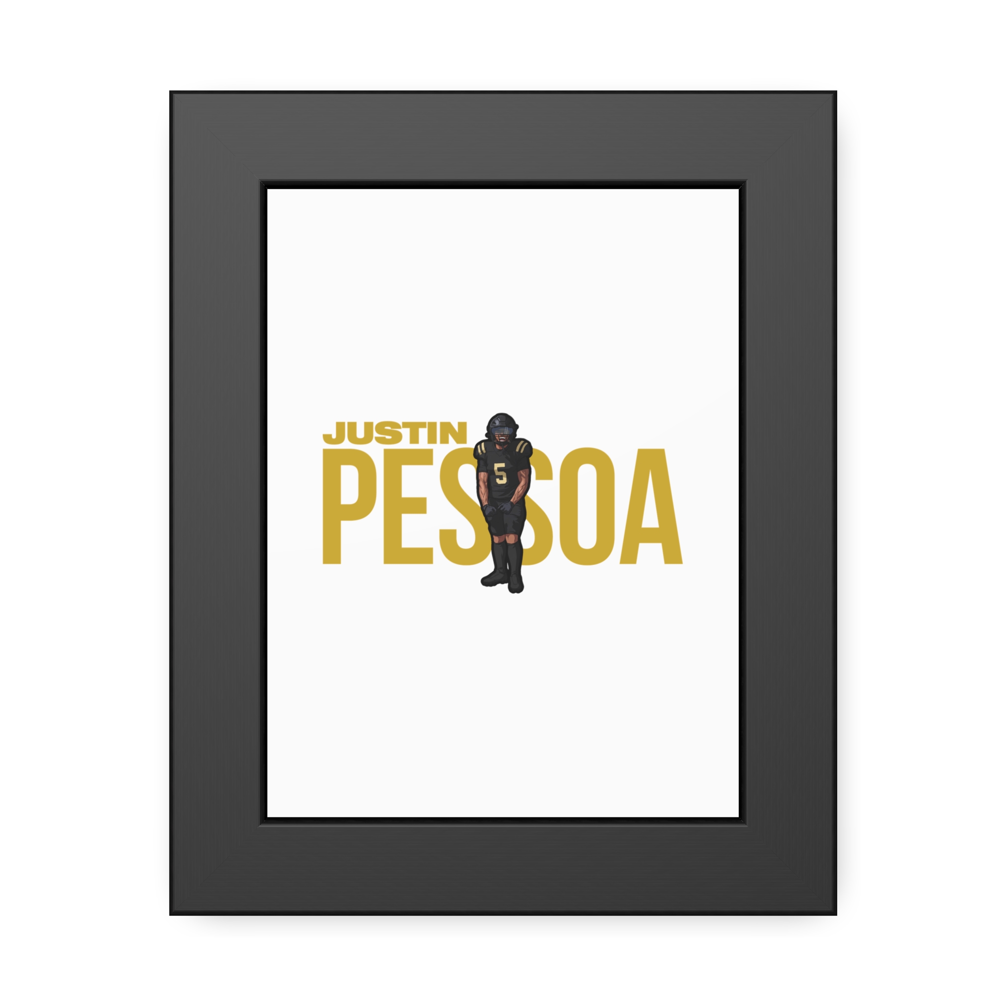Framed Poster — character_player_name in Black