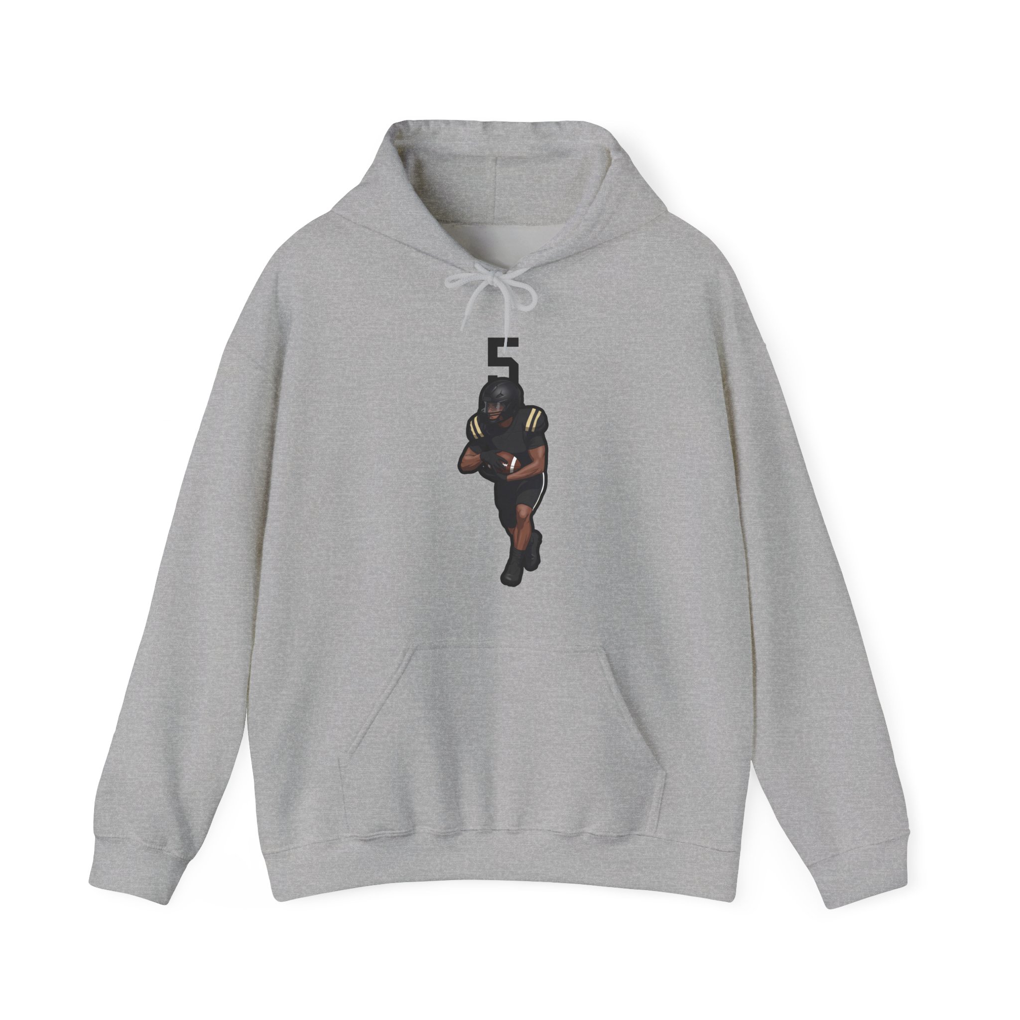 Hoodie — character_number_top in Grey