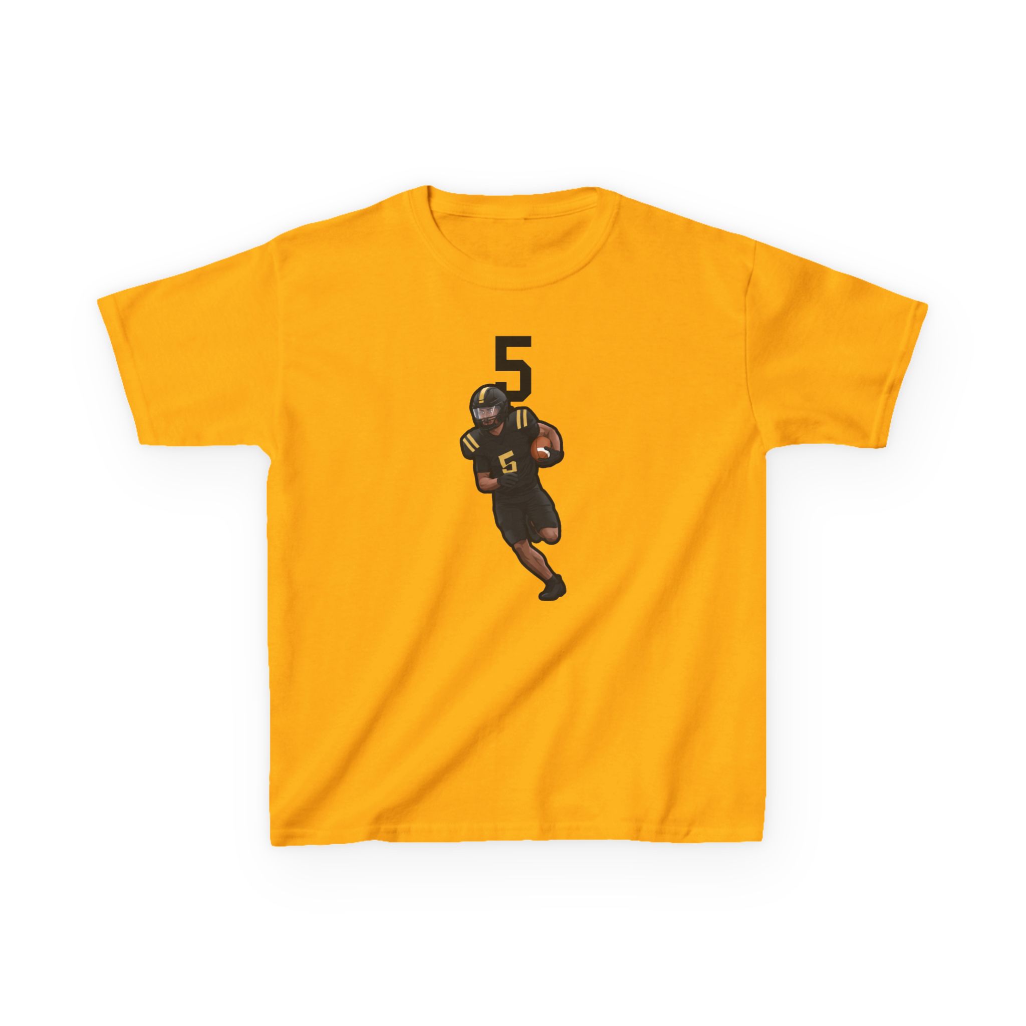 Youth Tee — character_number_top in Gold