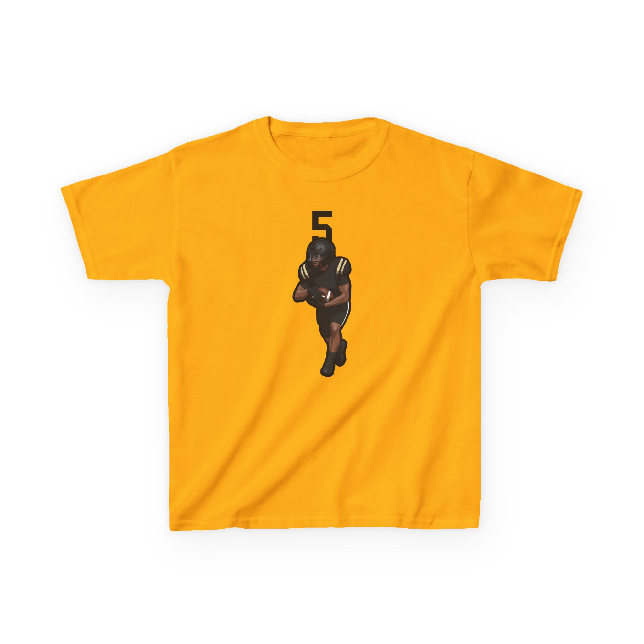 Youth Tee — character_number_top in Gold