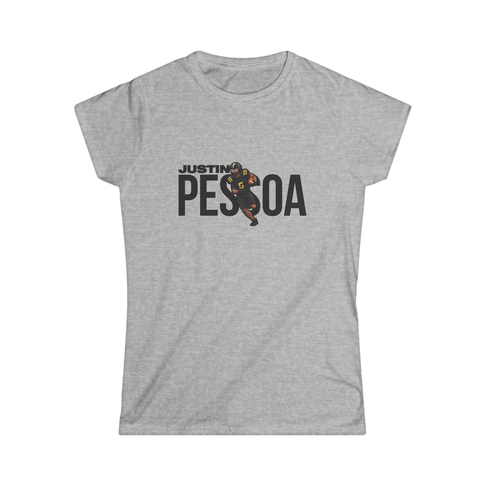 Women's Softstyle Tee — character_player_name in Grey