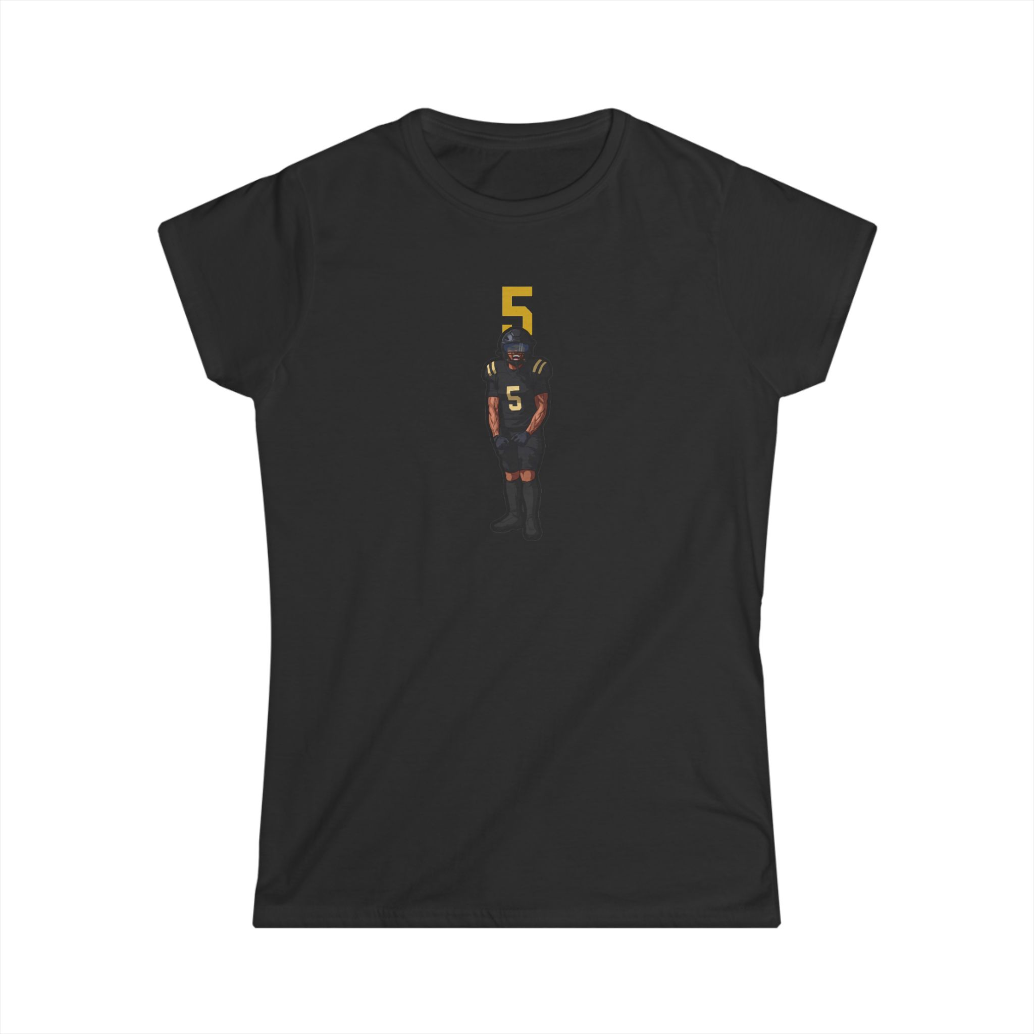 Women's Softstyle Tee — character_number_top in Black
