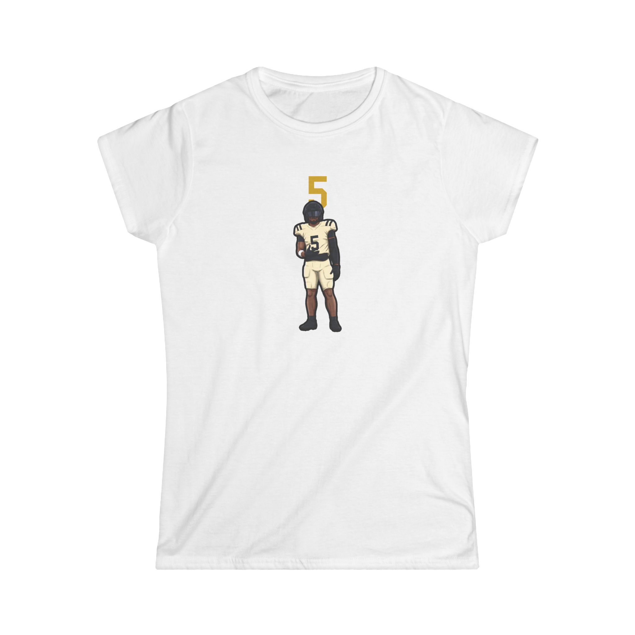 Women's Softstyle Tee — character_number_top in White