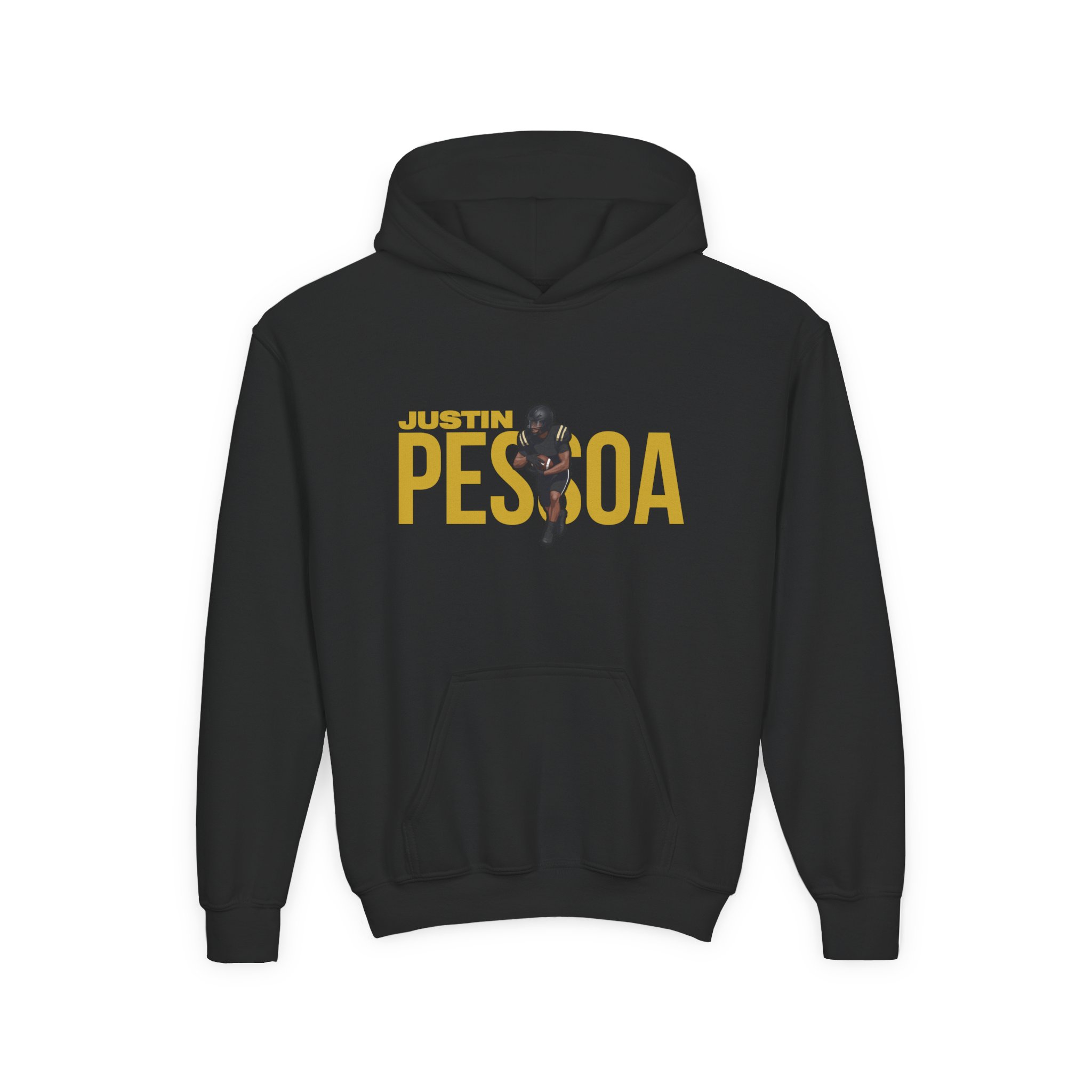Youth Hoodie — character_player_name in Black