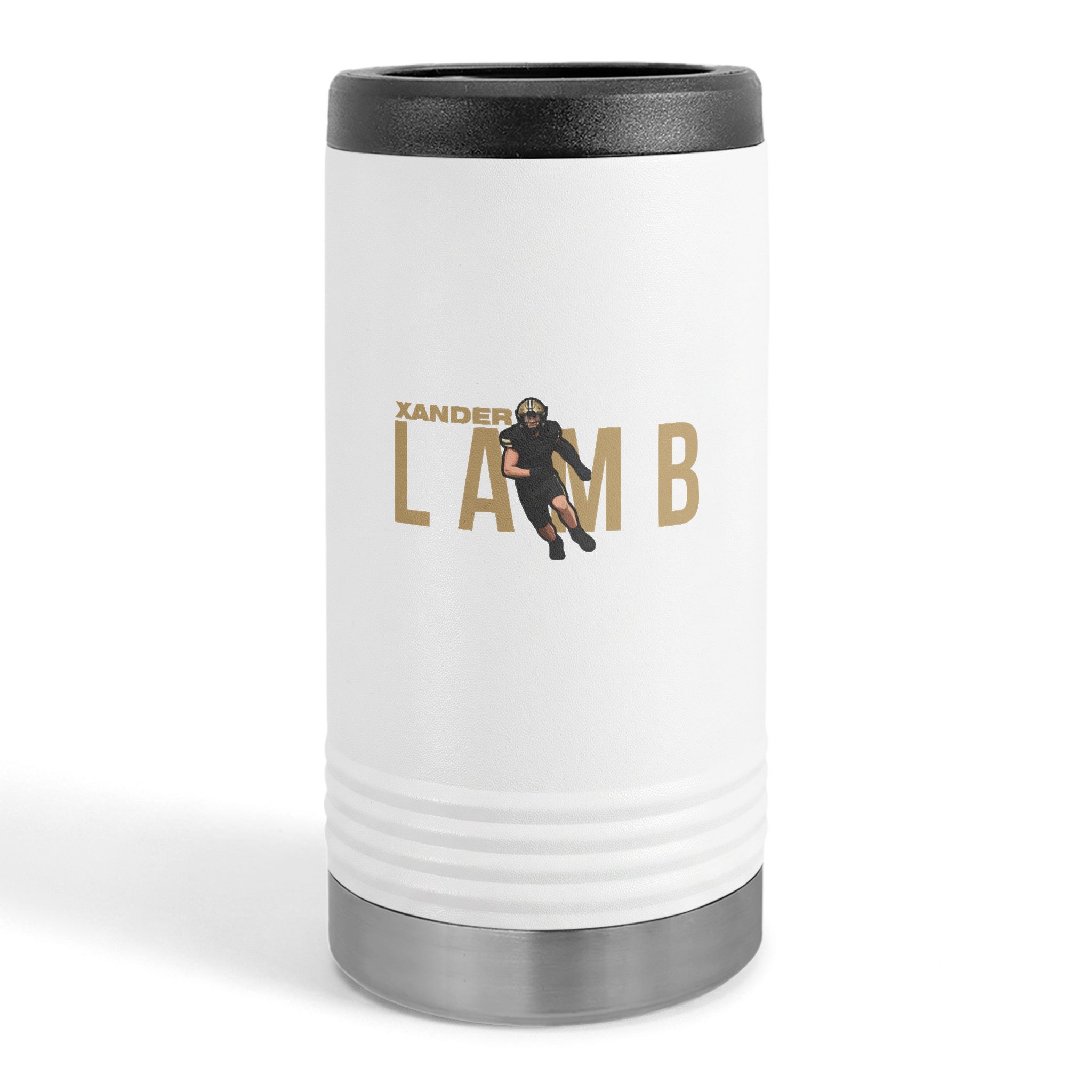 Slim Stainless Can Cooler — character_player_name in White