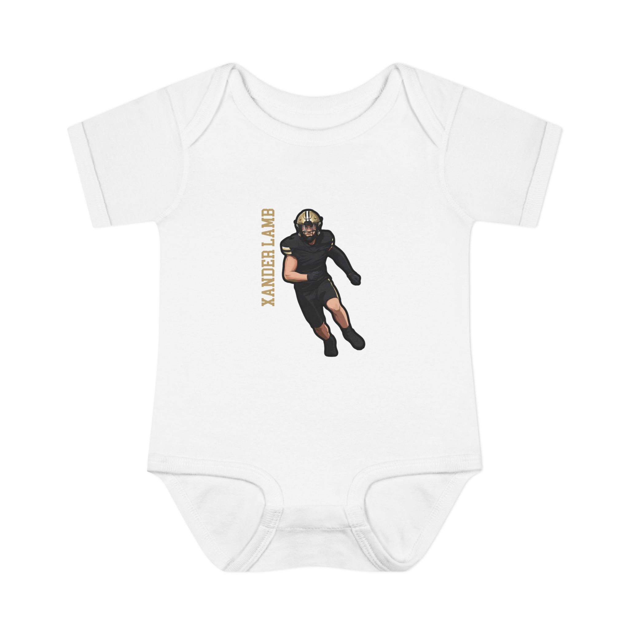 Baby Onesie — character_name_vertical in White