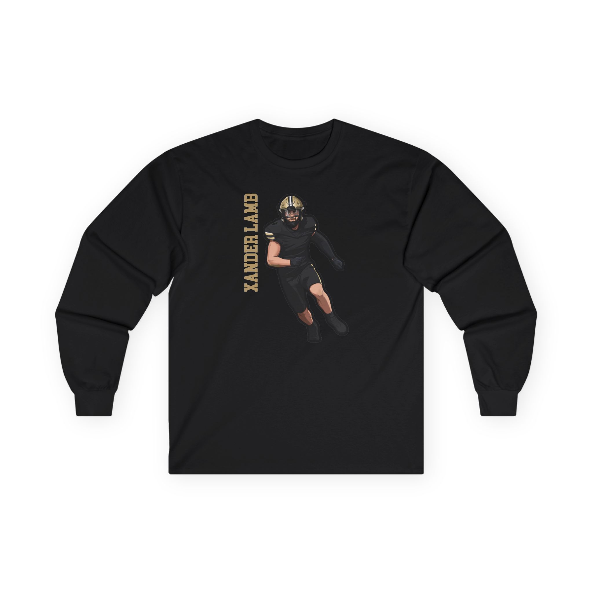 Long Sleeve Tee — character_name_vertical in Black