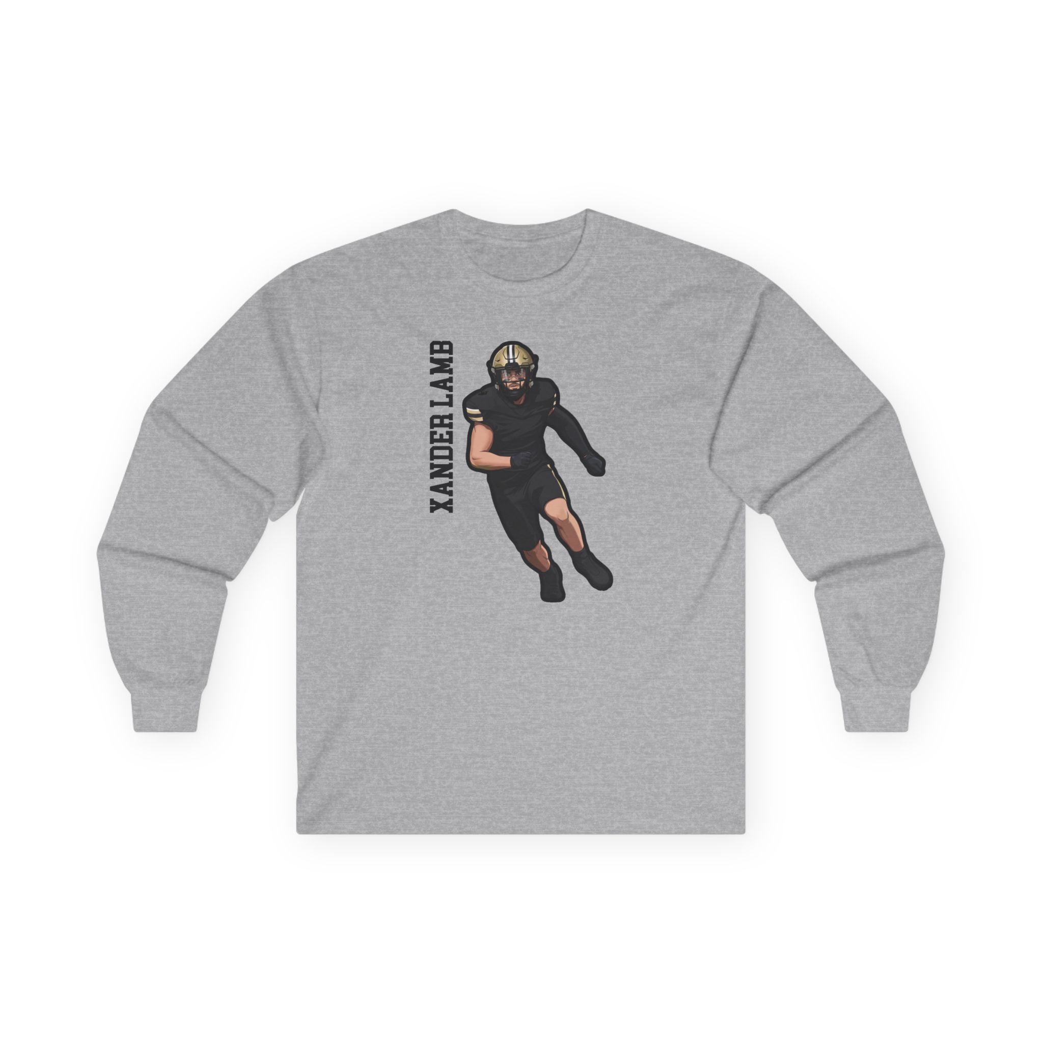 Long Sleeve Tee — character_name_vertical in Grey