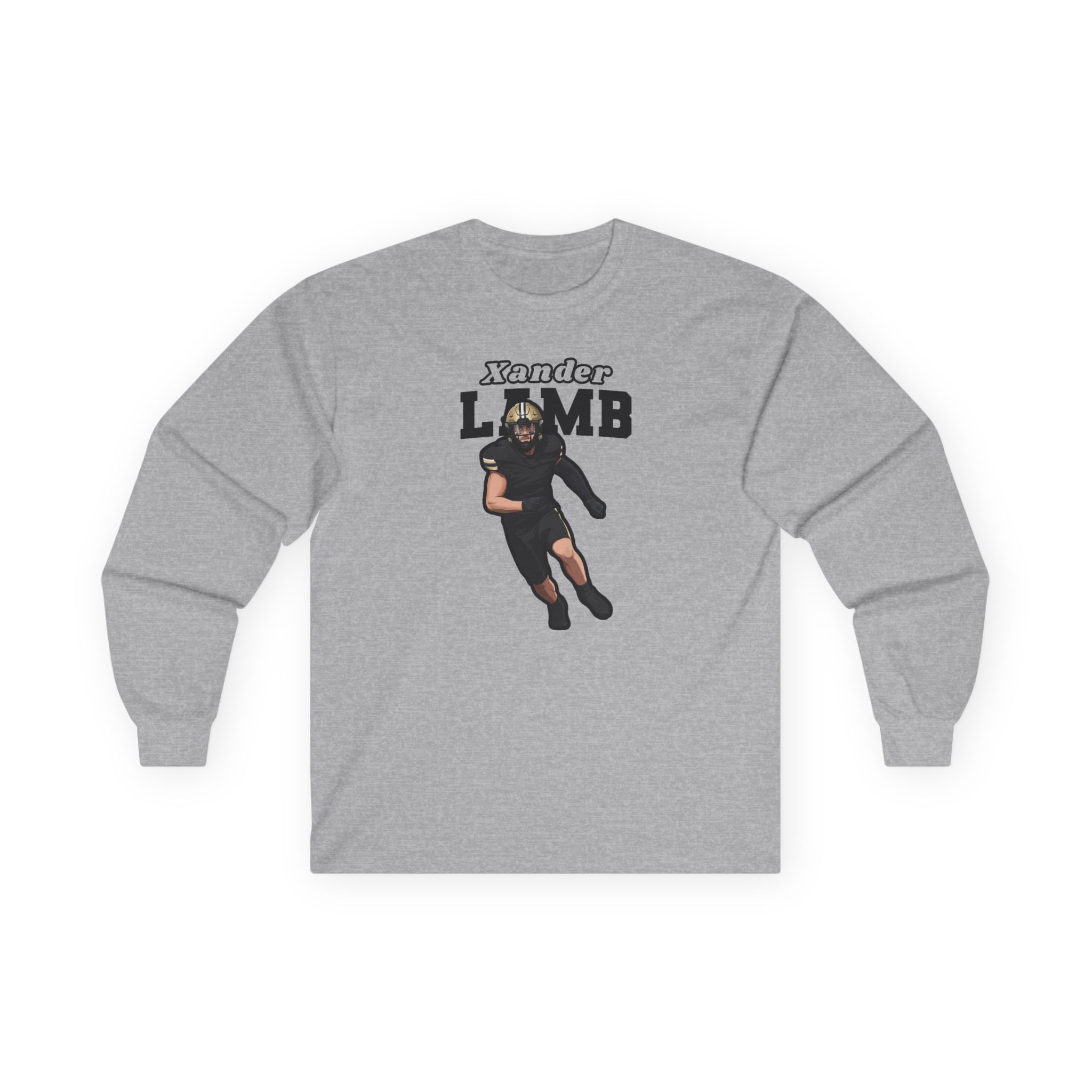Long Sleeve Tee — character_name_arch in Grey
