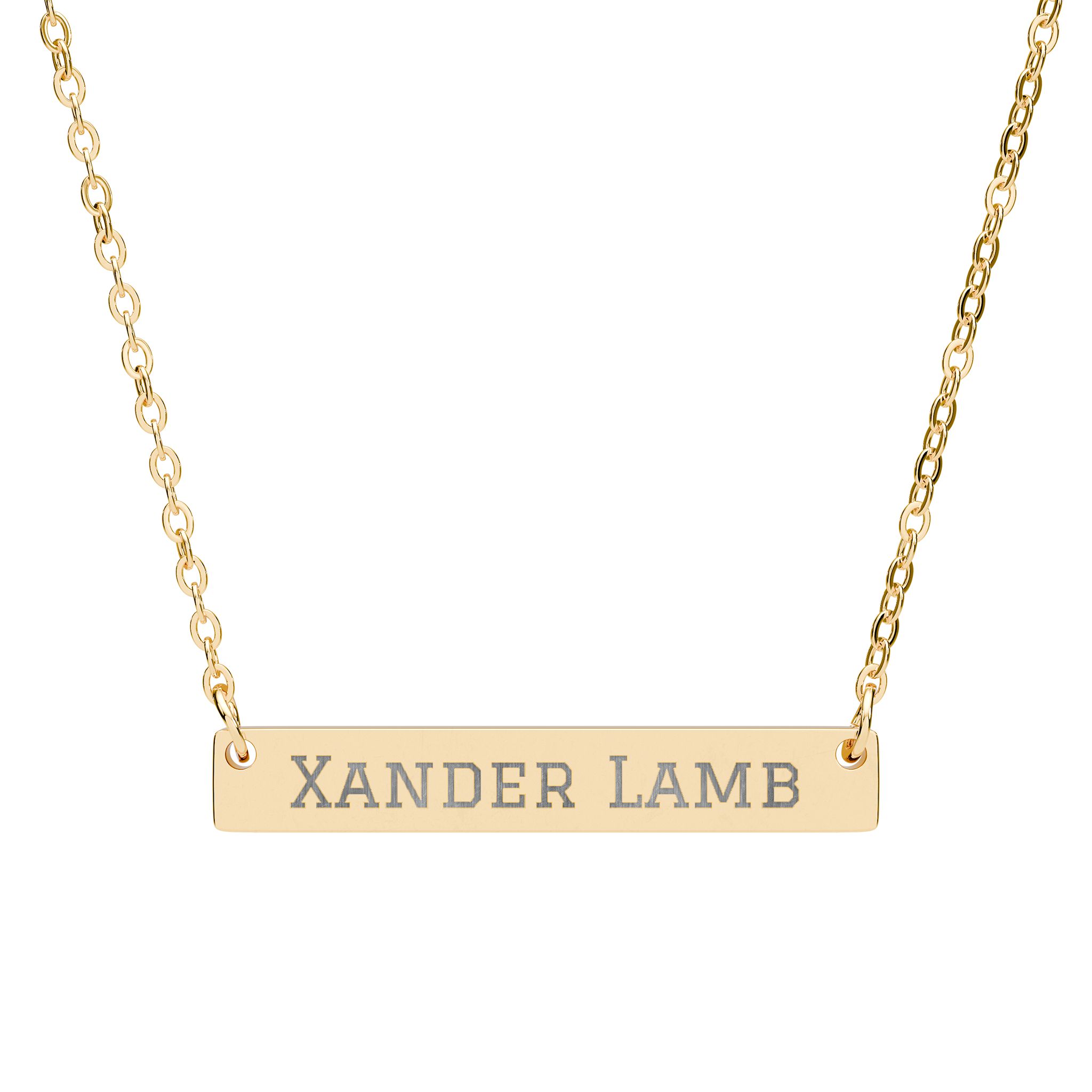 Engraved Bar Necklace — Classic in Gold