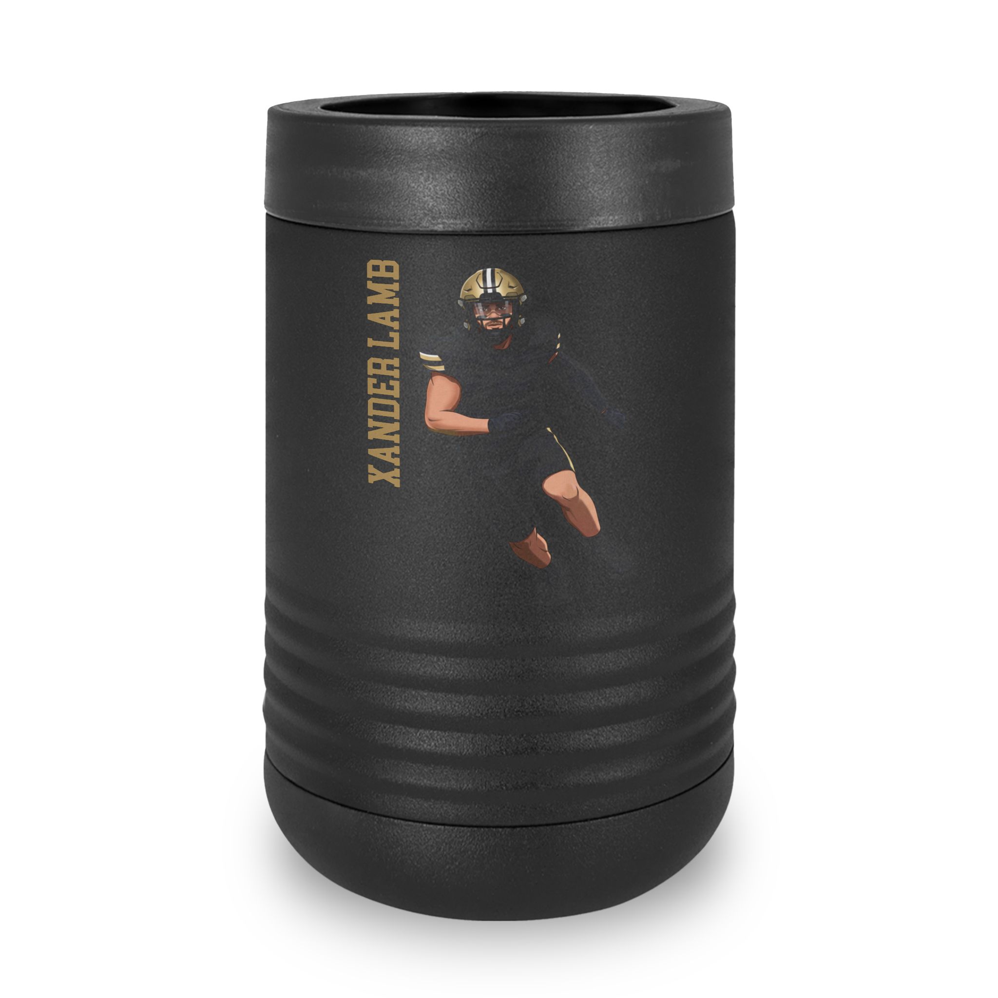 Stainless Can Cooler — character_name_vertical in Black