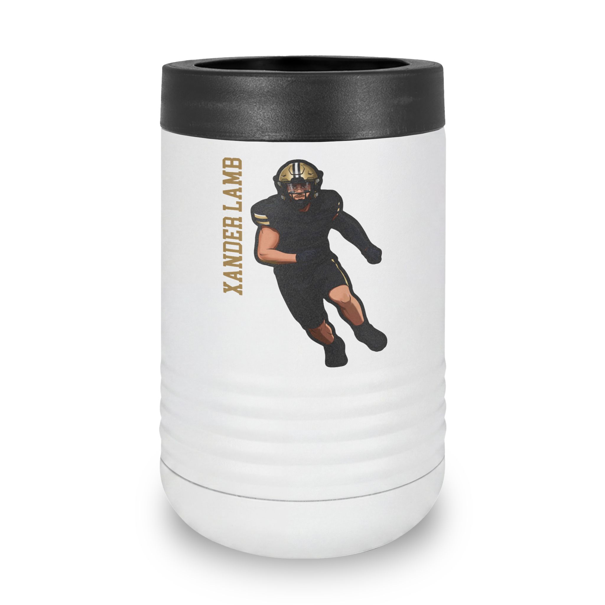 Stainless Can Cooler — character_name_vertical in White