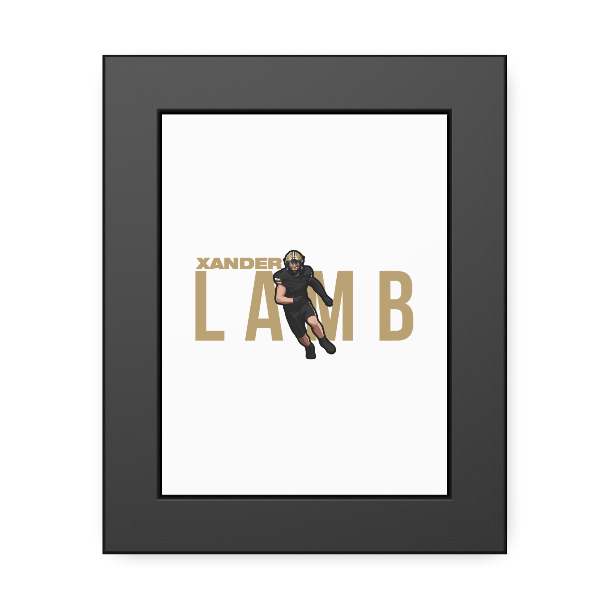 Framed Poster — character_player_name in Black