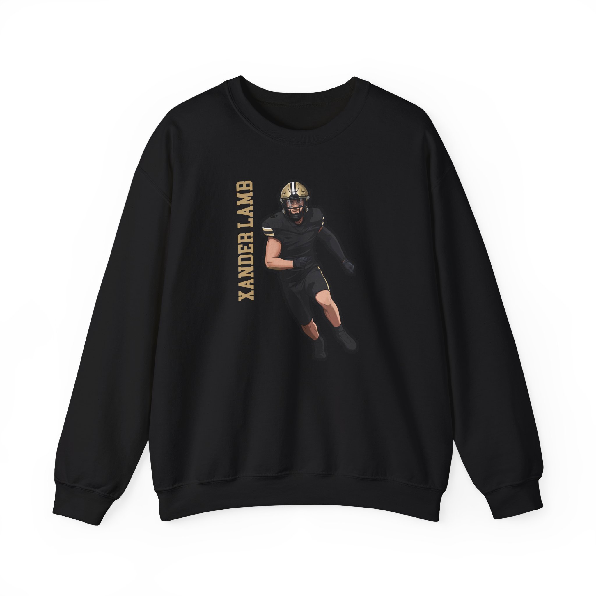 Crewneck Sweatshirt — character_name_vertical in Black