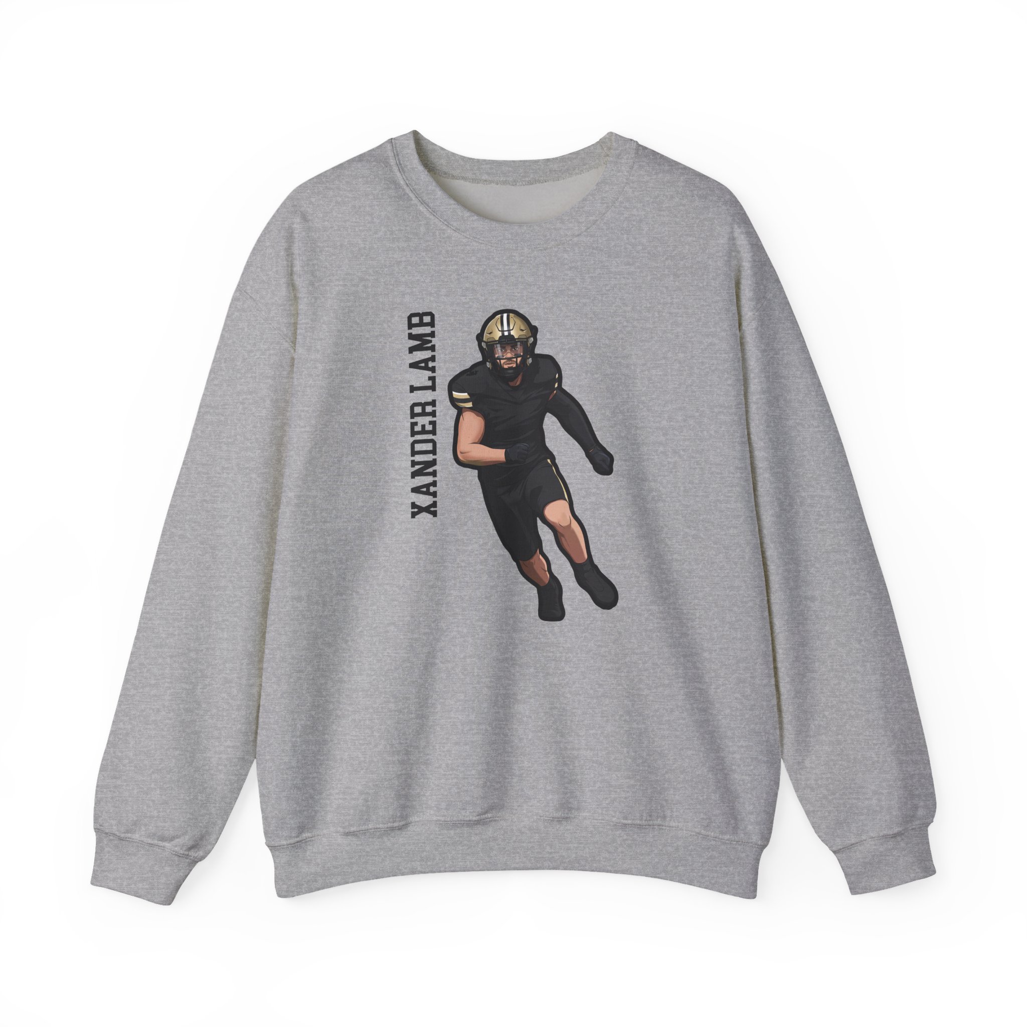 Crewneck Sweatshirt — character_name_vertical in Grey