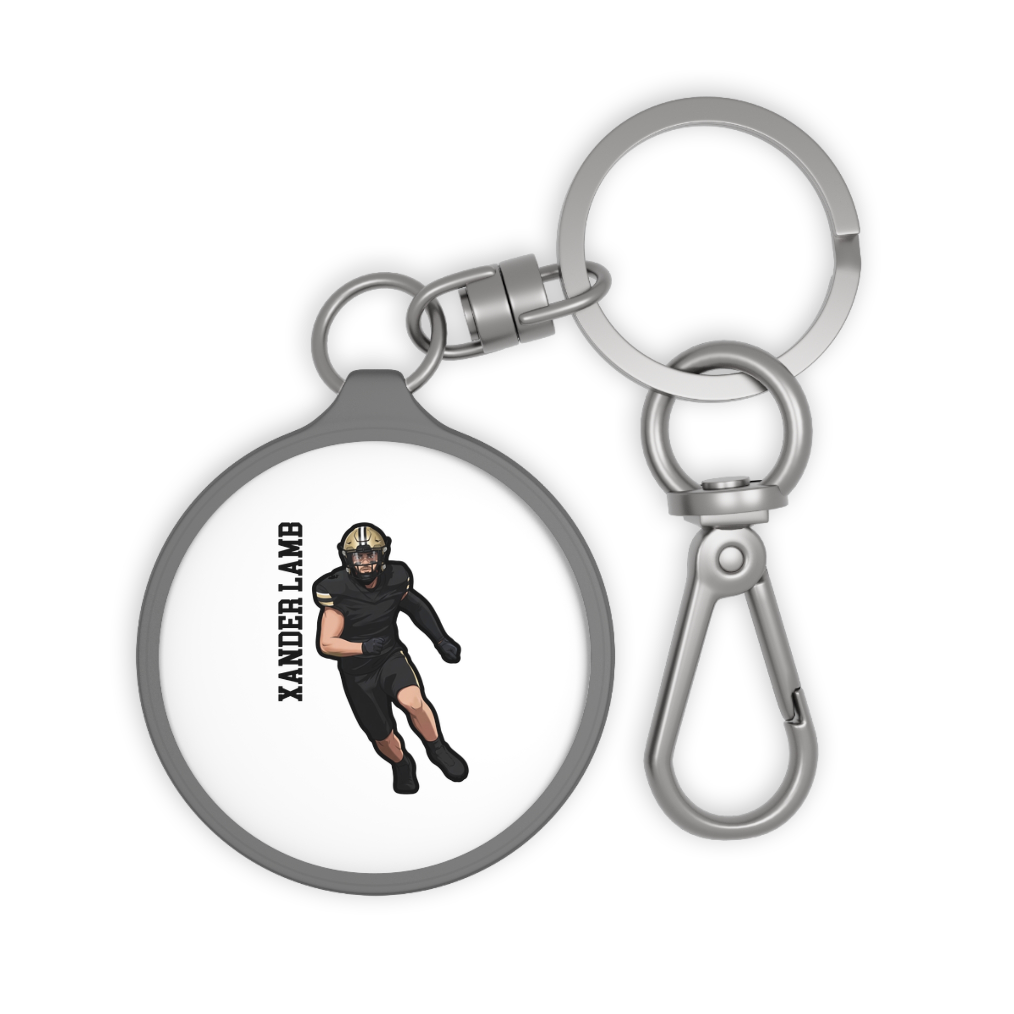 Keychain — character_name_vertical in Grey