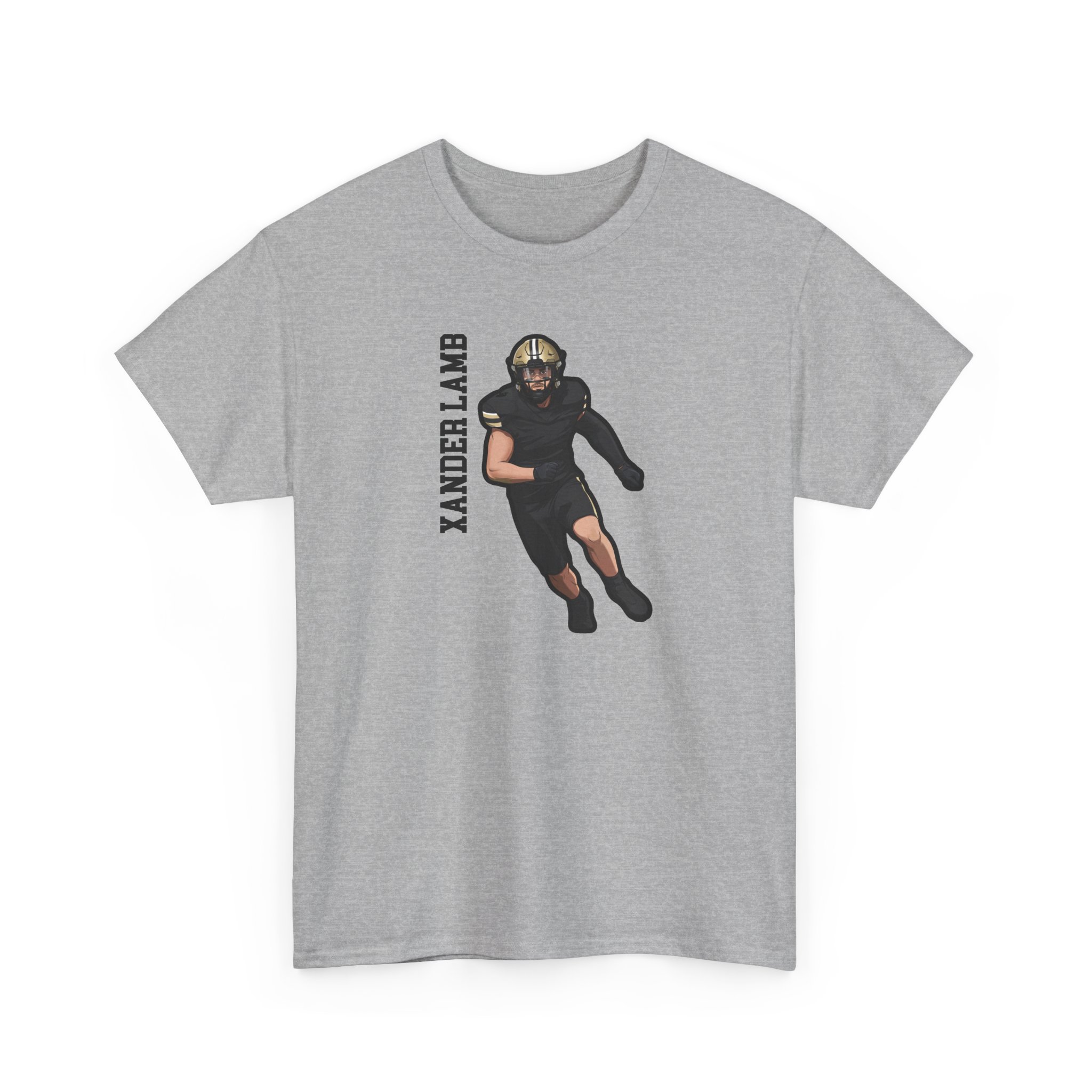 Tee — character_name_vertical in Grey