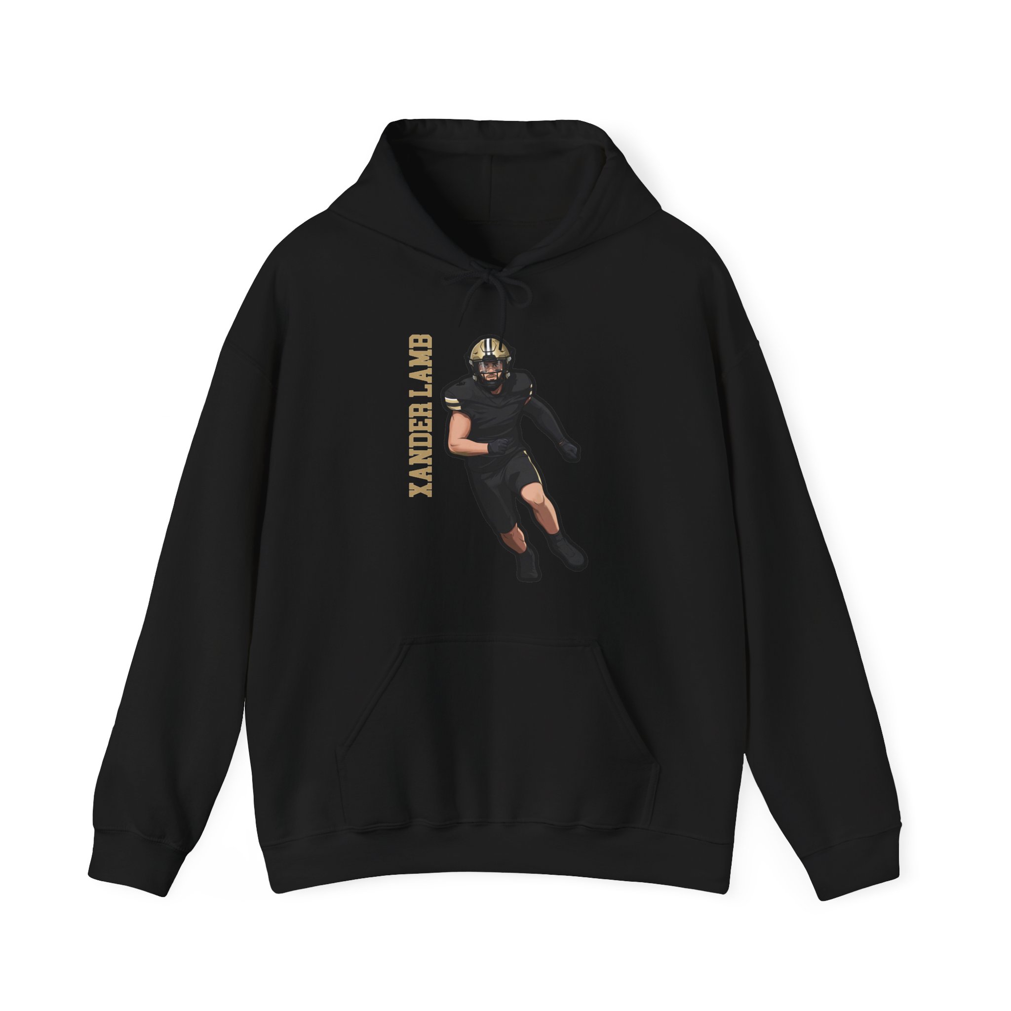 Hoodie — character_name_vertical in Black