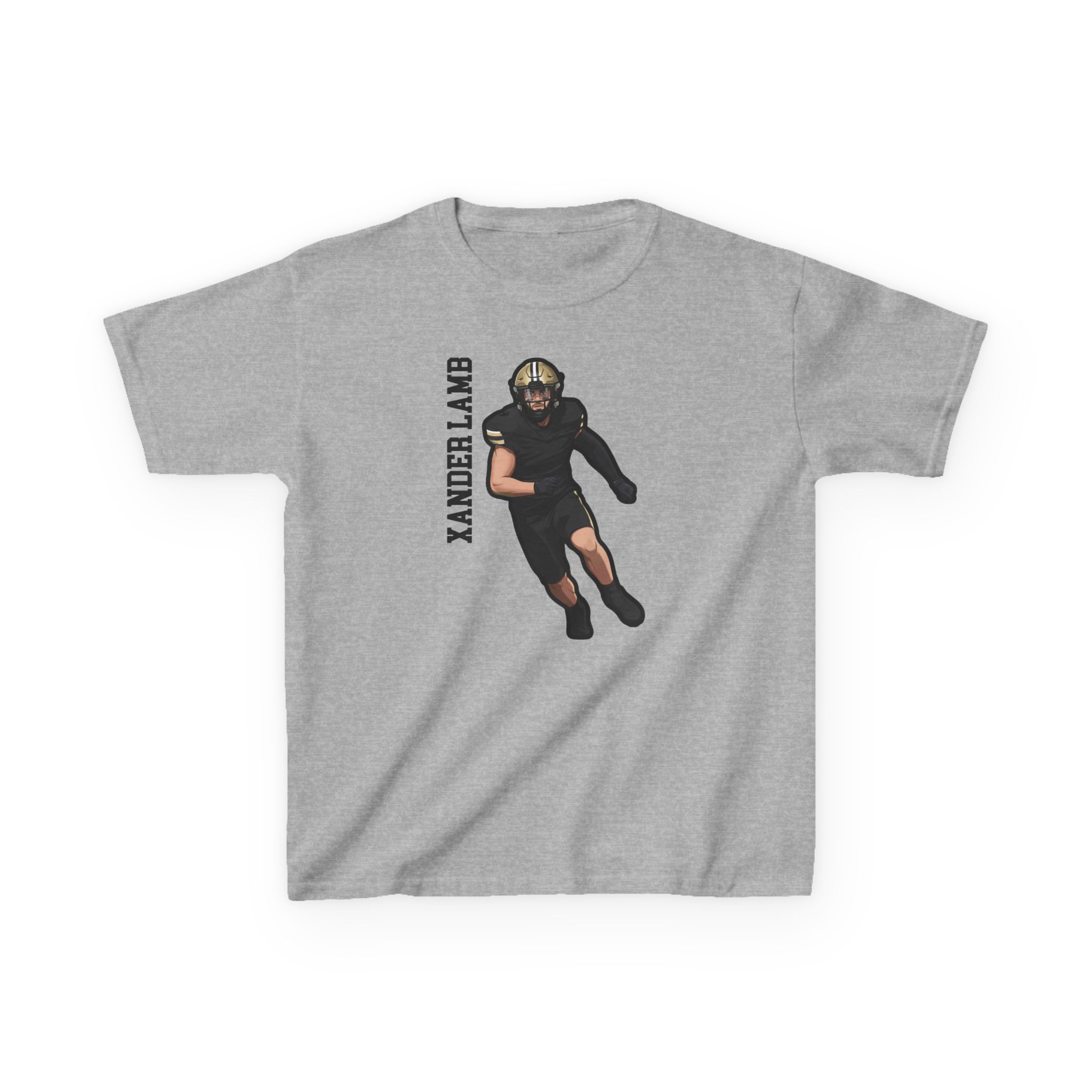 Youth Tee — character_name_vertical in Grey