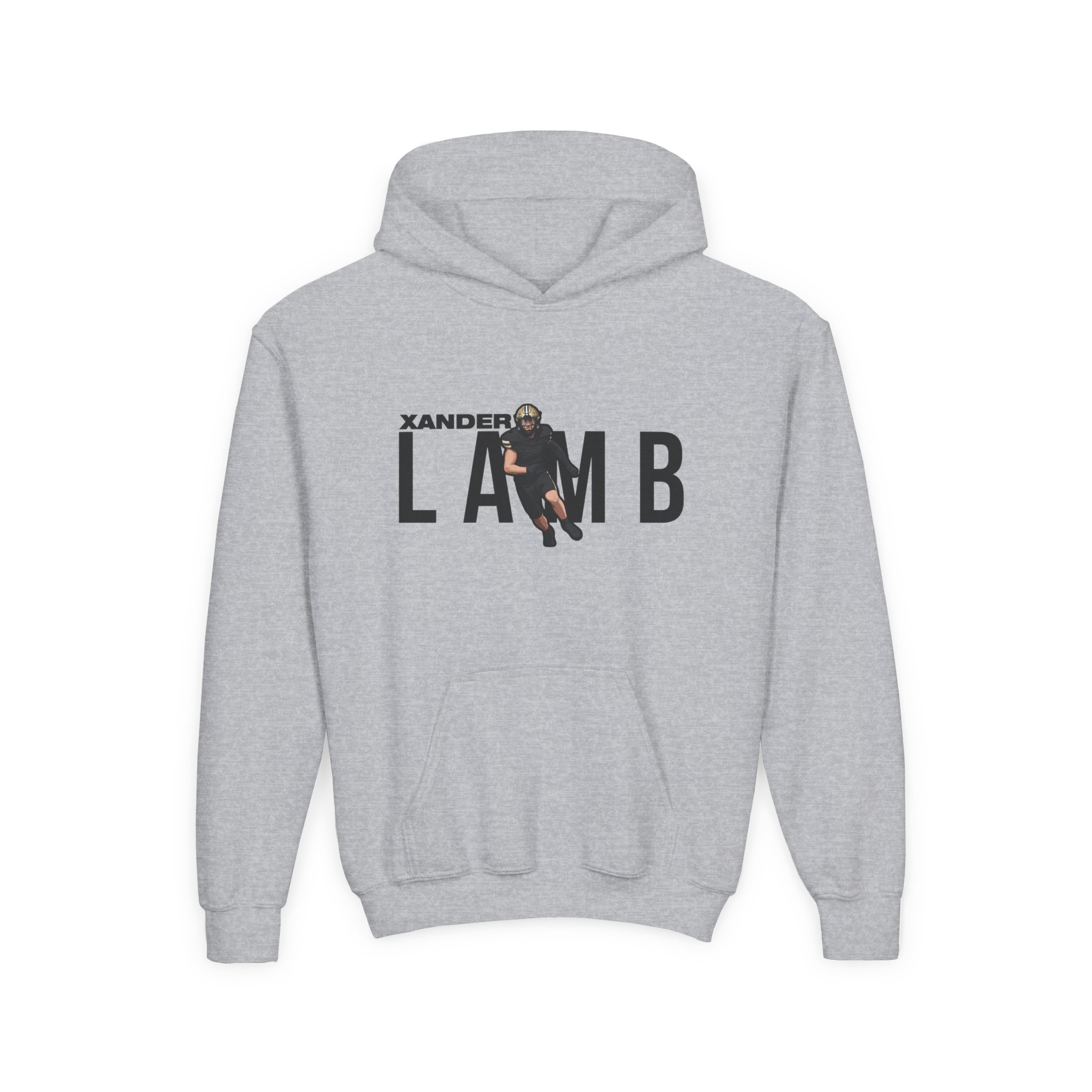 Youth Hoodie — character_player_name in Grey