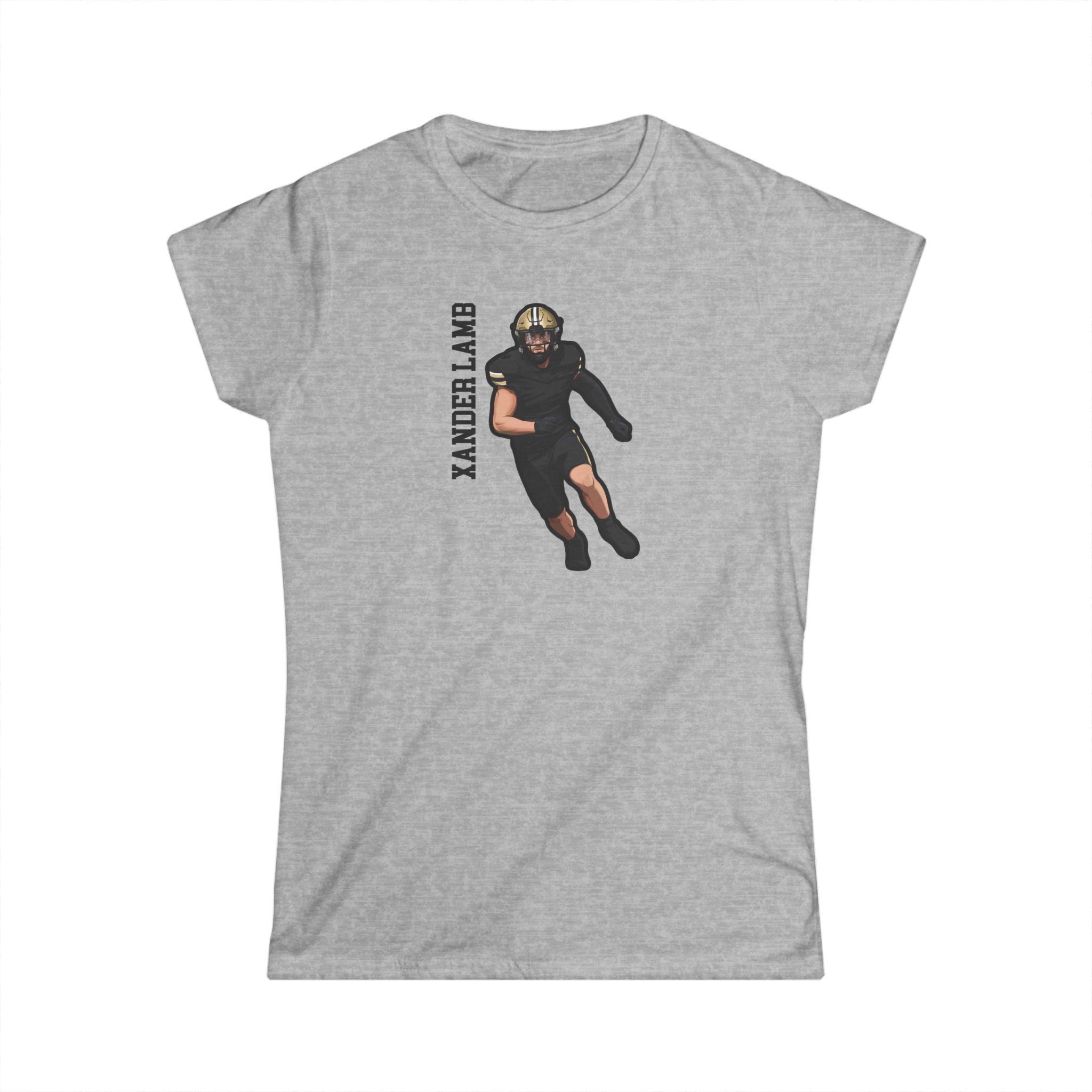 Women's Softstyle Tee — character_name_vertical in Grey